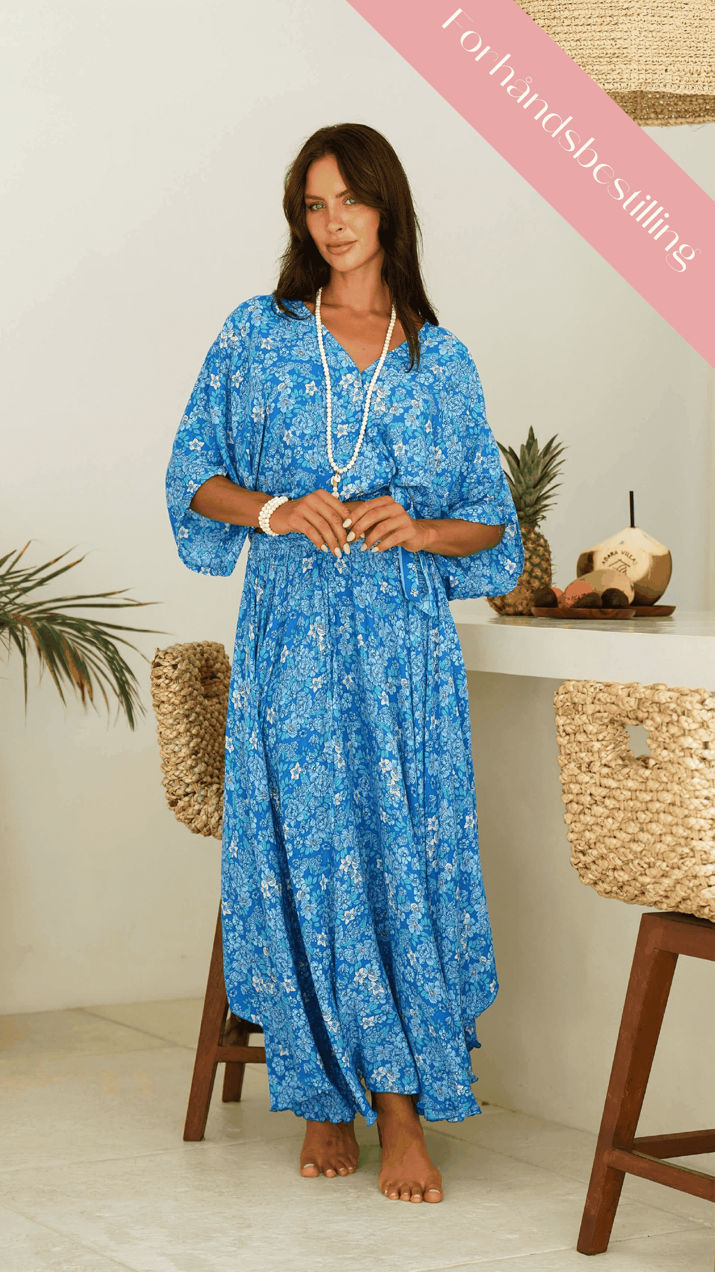 Blått bohemsk fotsidt skjørt - Monsteria maxiskjørt