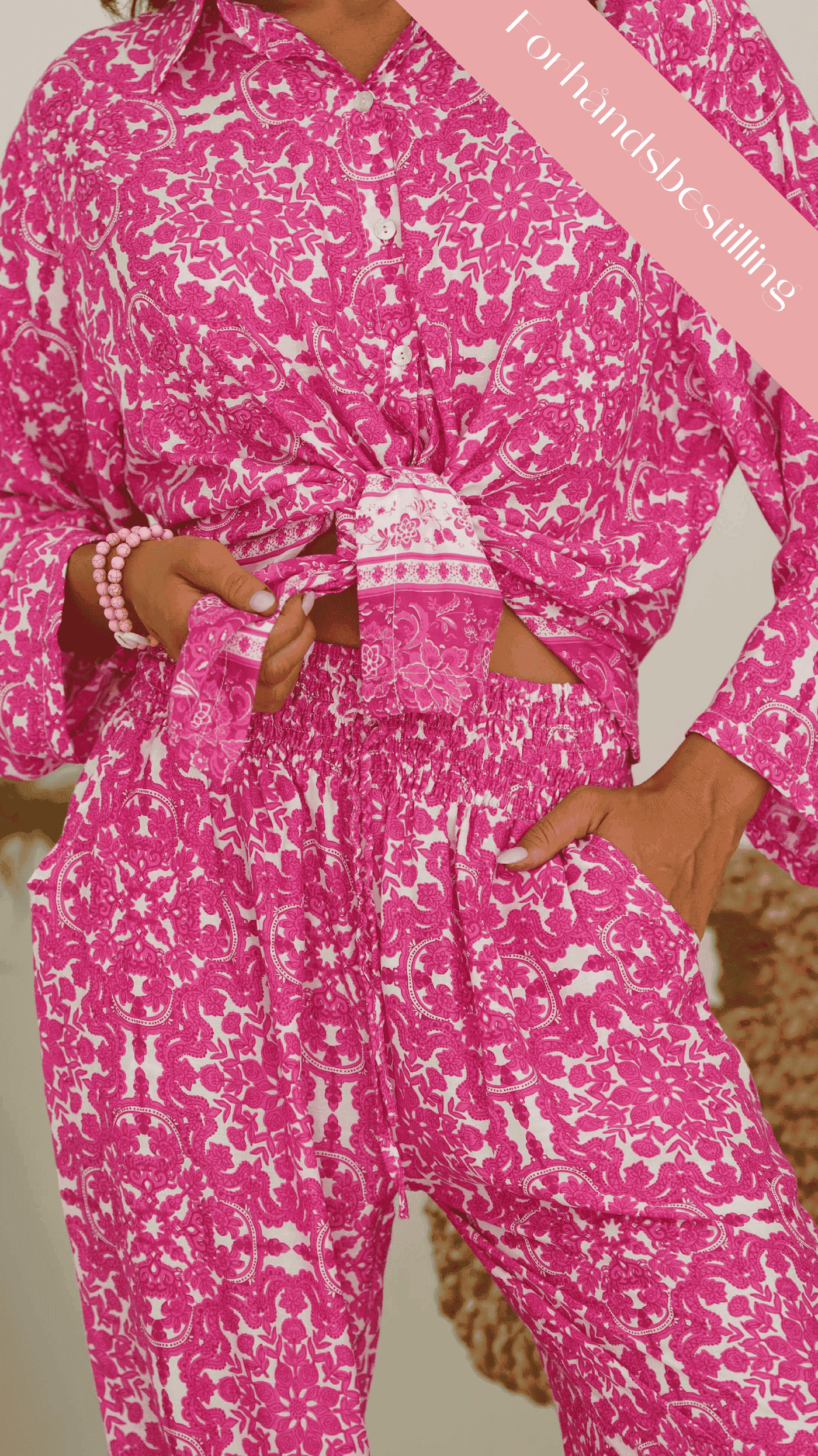 Cerise luftig bukse med blomster - Revebjelle sommerbukse