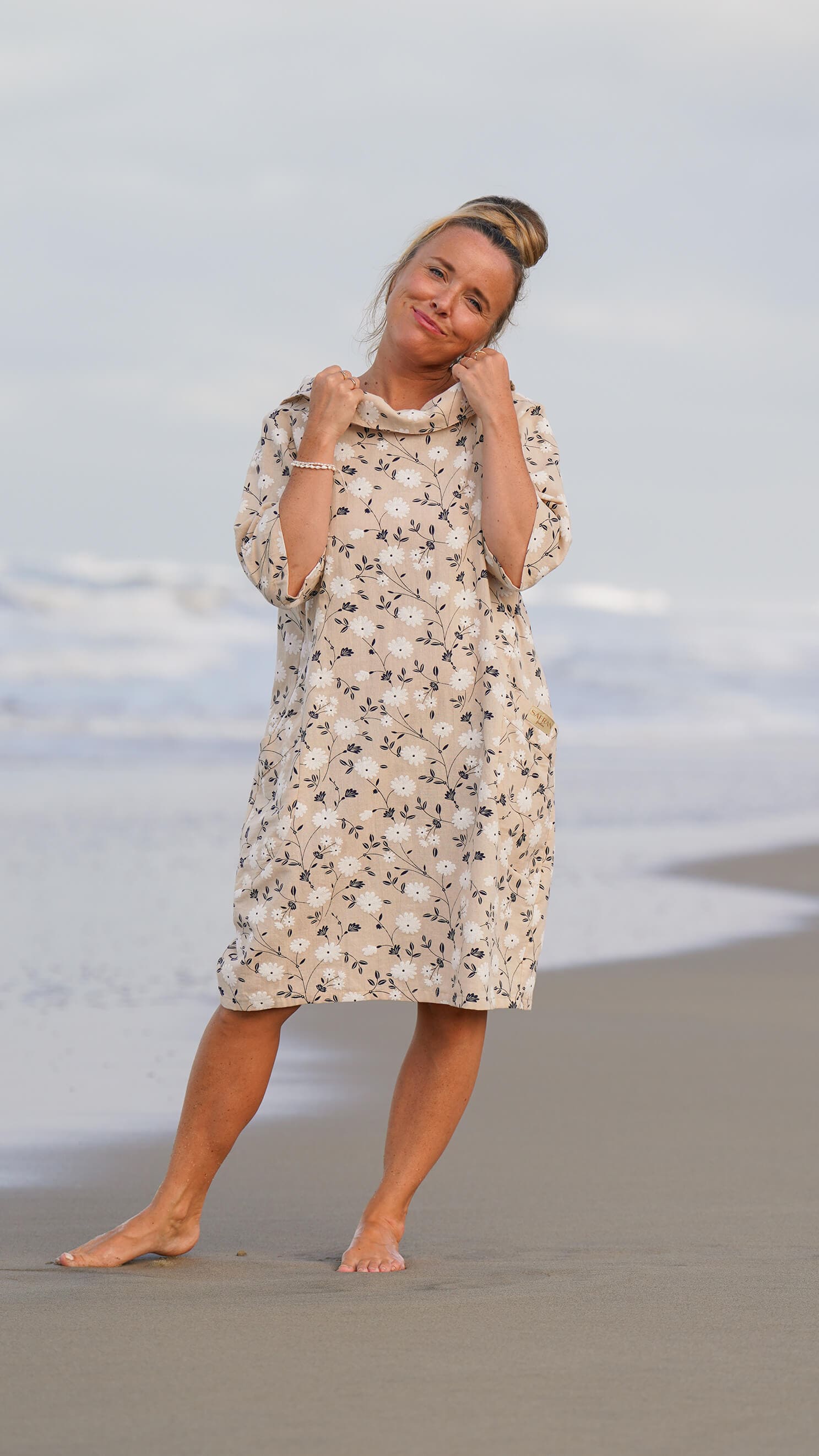 linkjole med blomsterprint