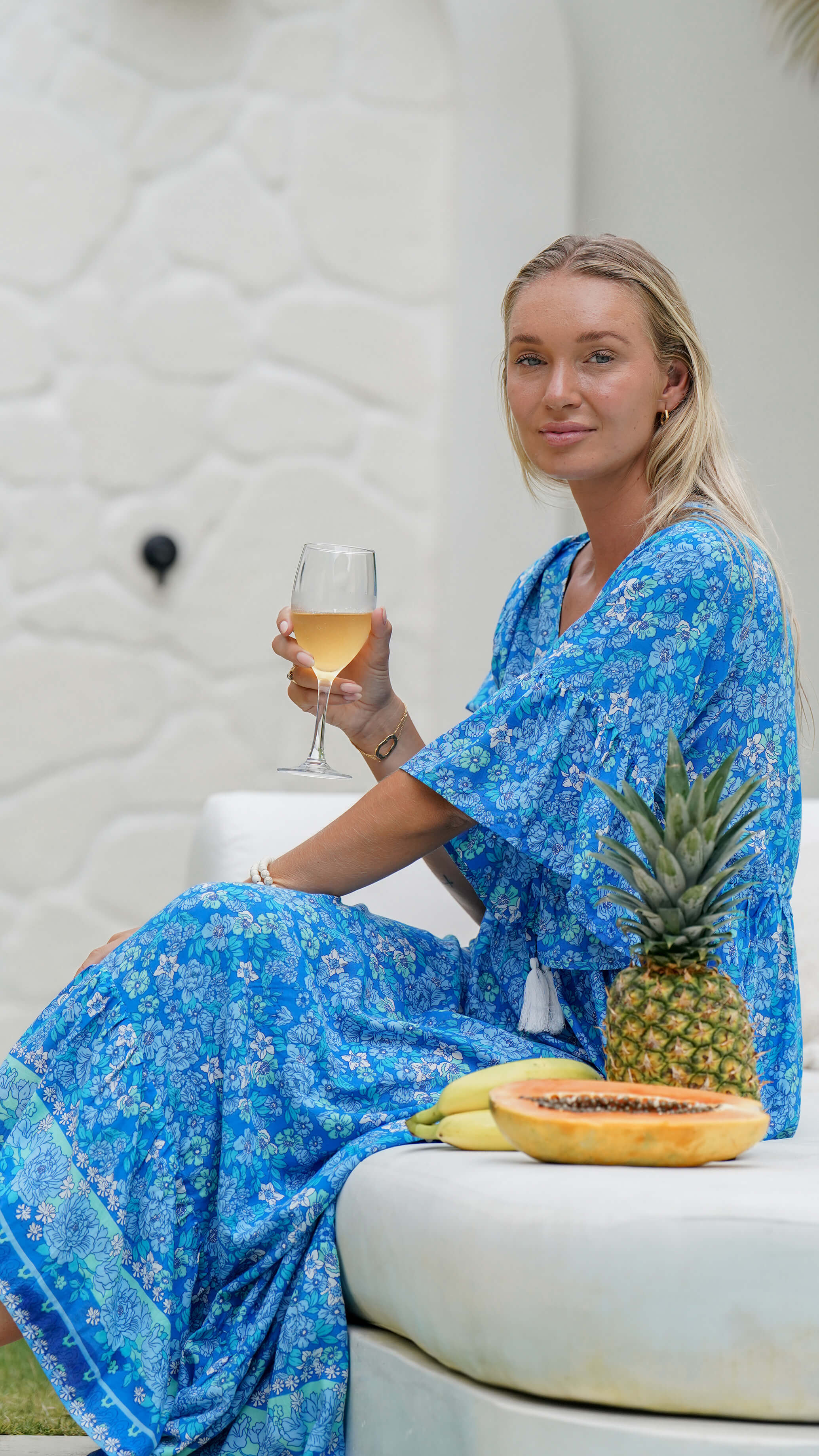 Bohemsk blå sommerkjole