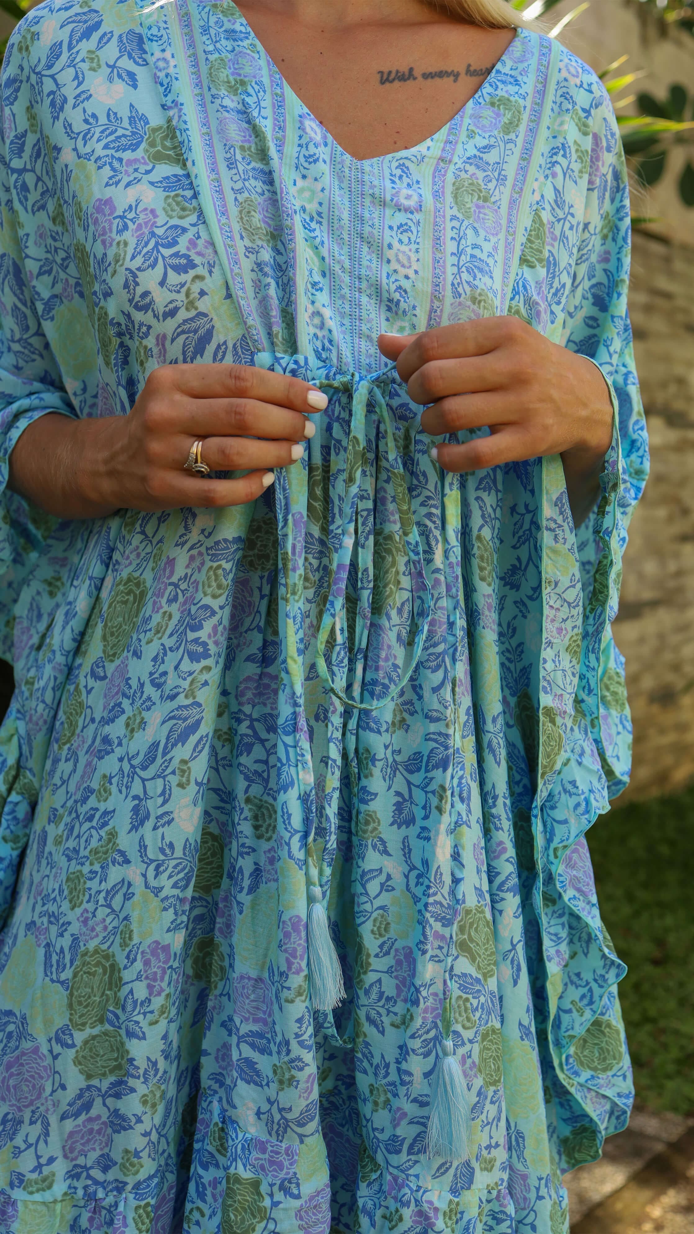 turkis bohemsk kaftan