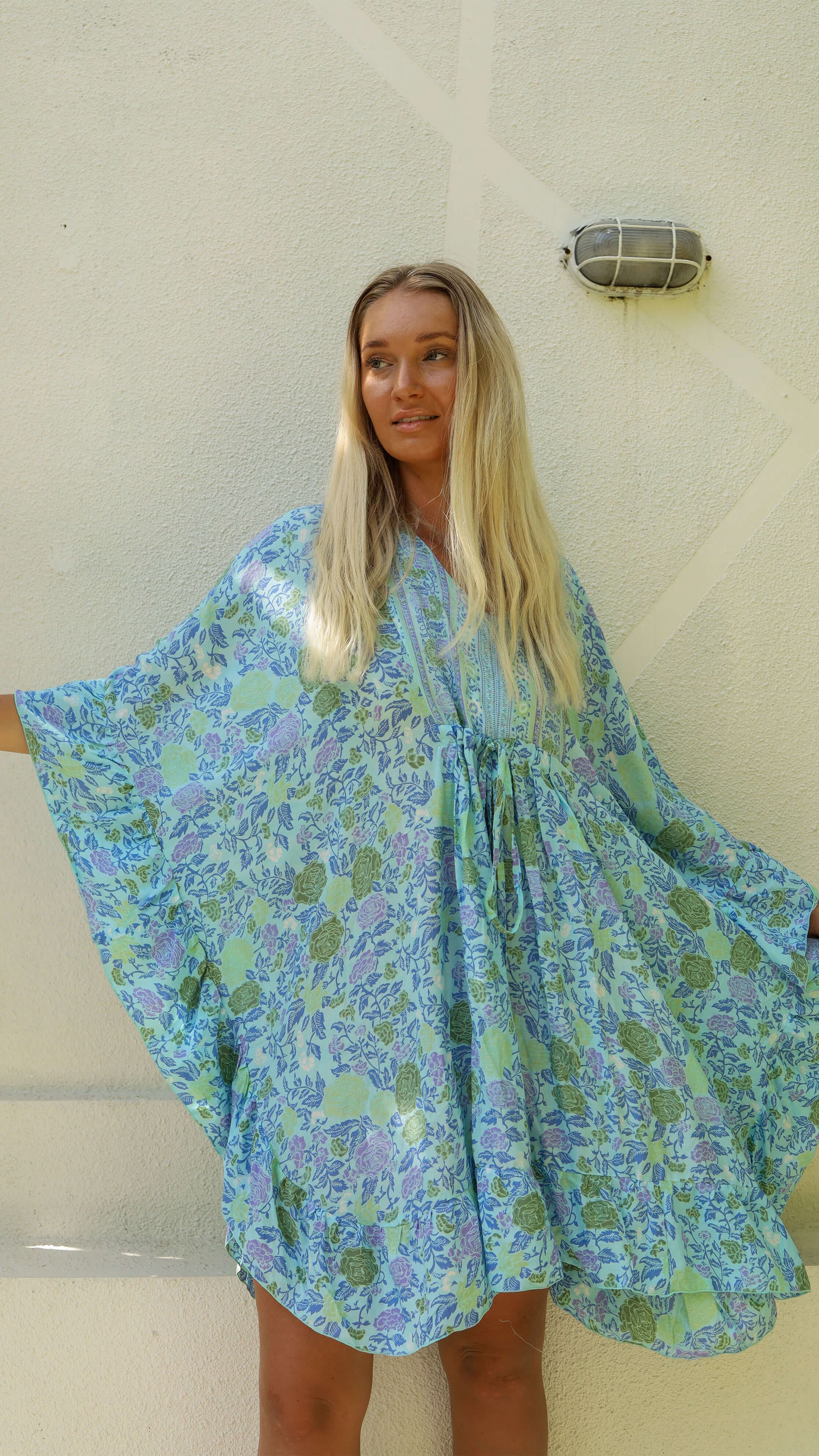 turkis bohemsk kaftan