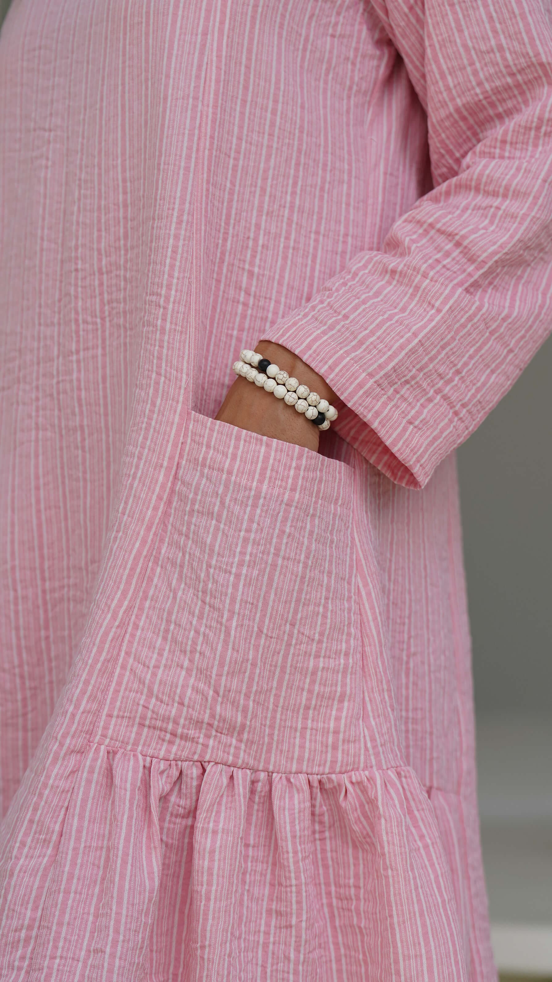 stripete linkjole rosa og hvit