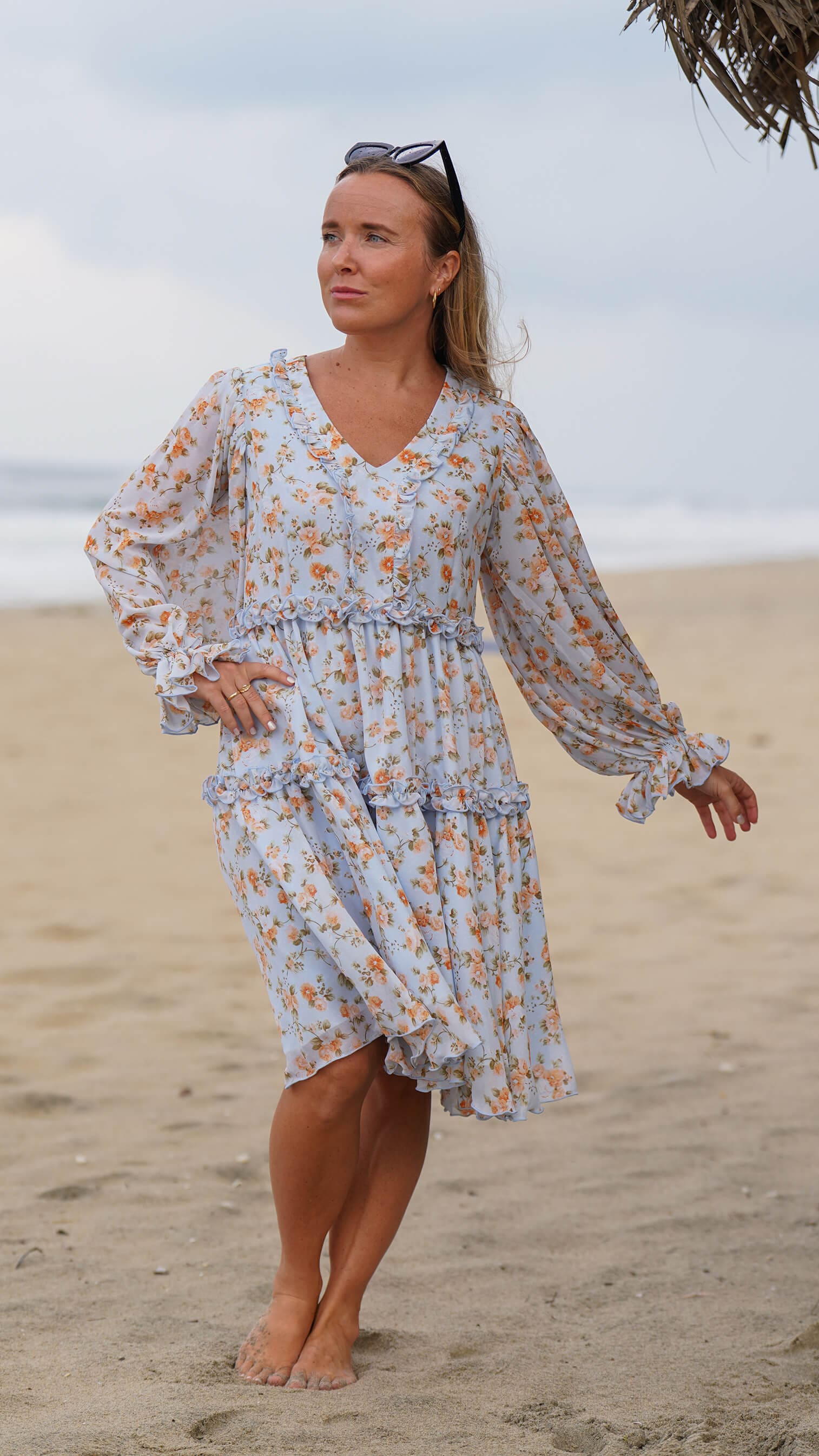 festkjole med vide ermer