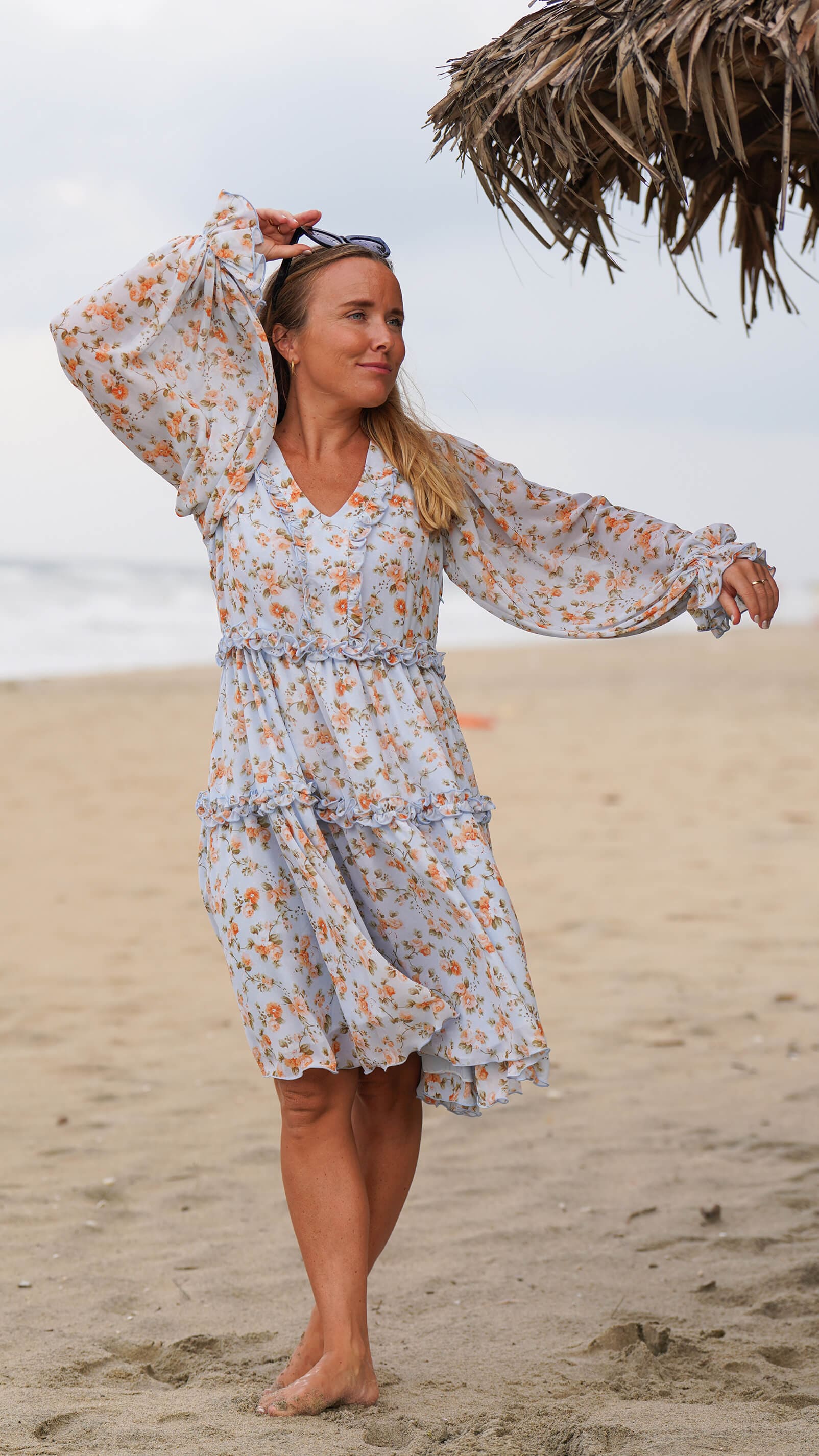 festkjole med vide ermer