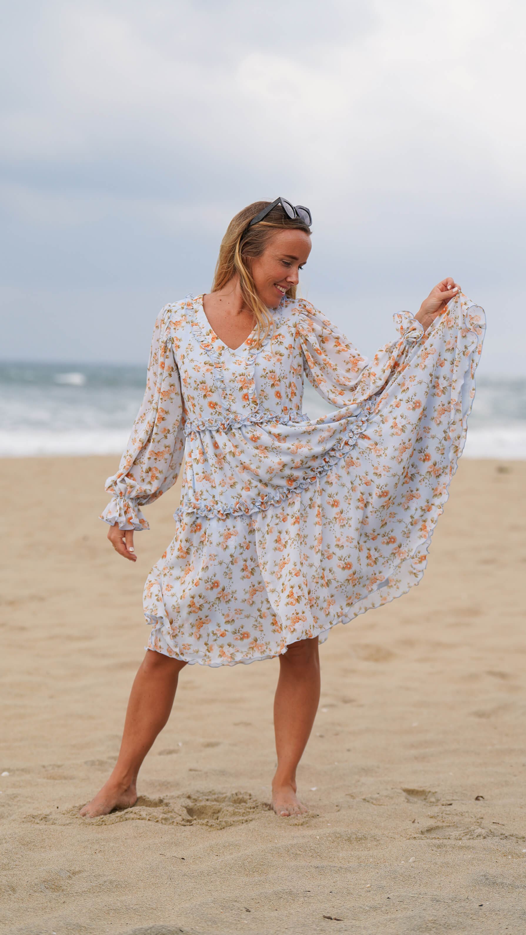 festkjole med vide ermer