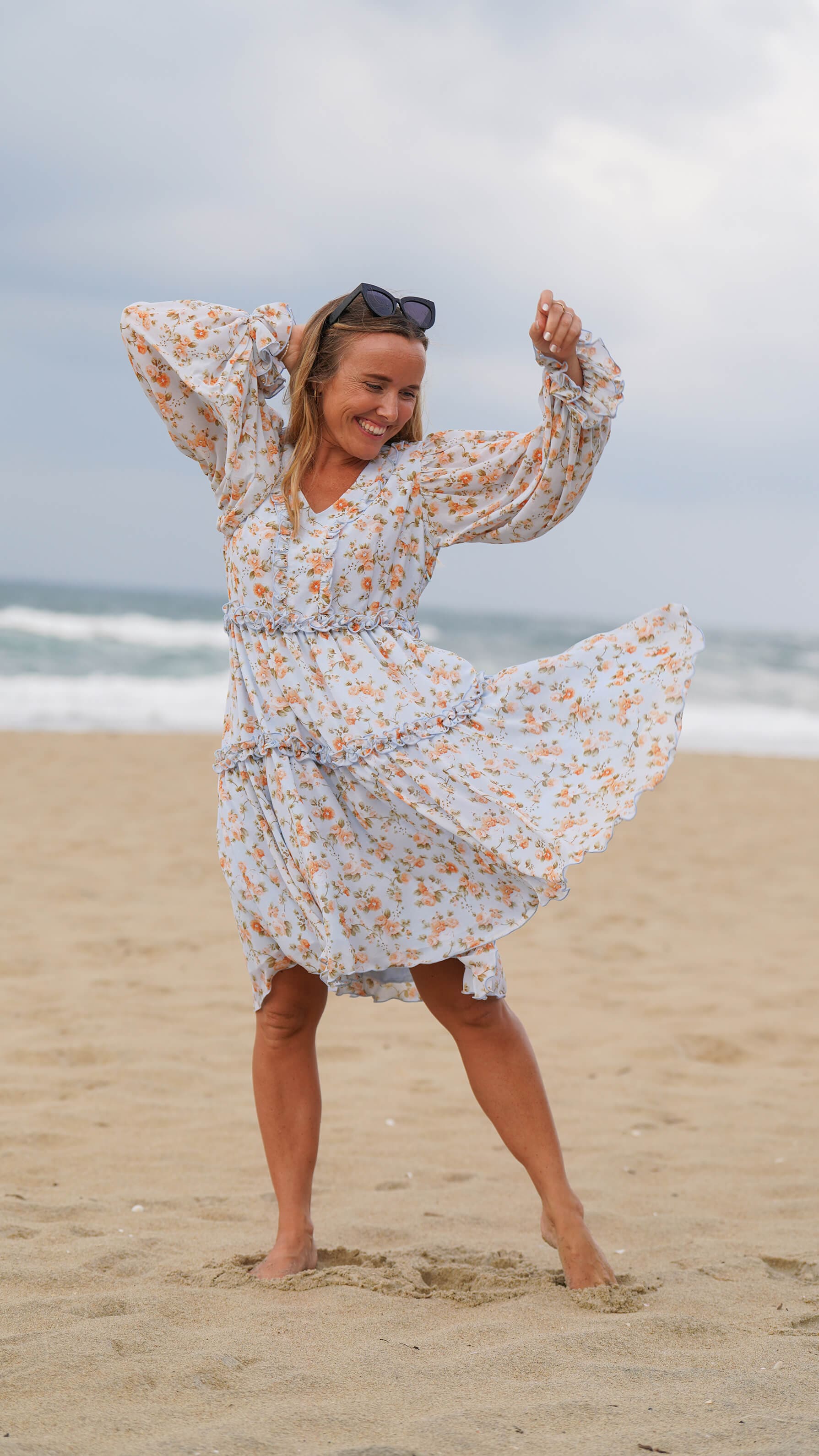 festkjole med vide ermer