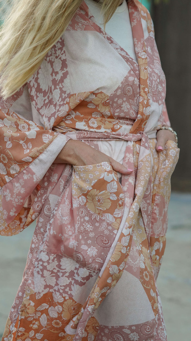 Lang kimono med lommer