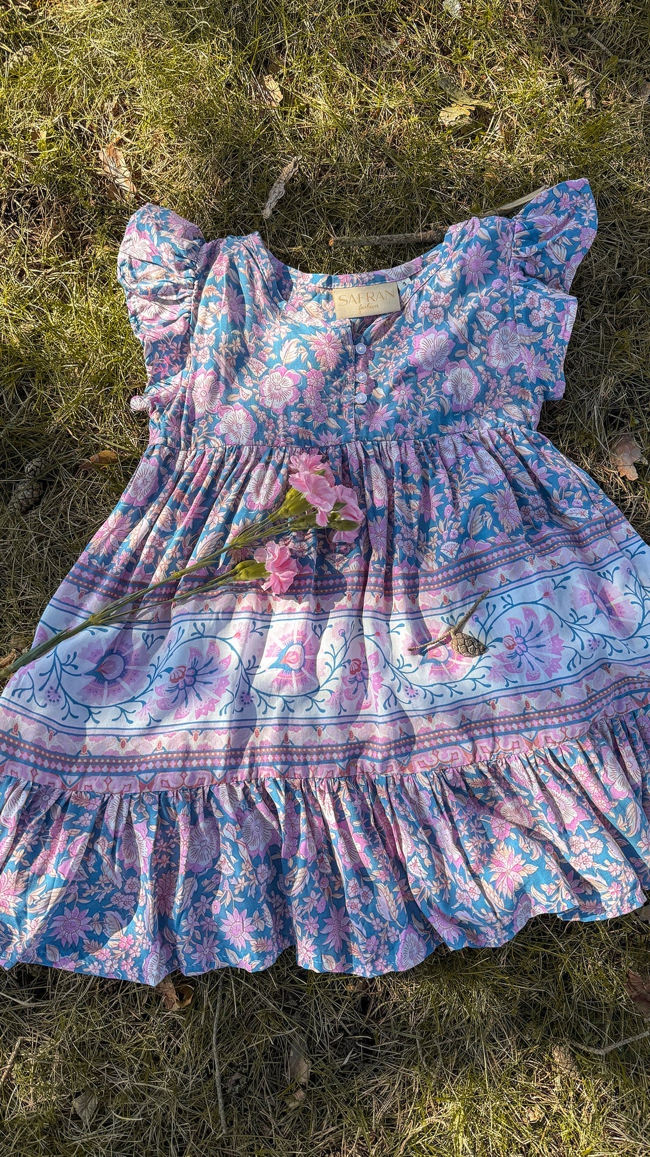 Bohemsk sommerkjole til barn og baby - Tusenfryd barnekjole