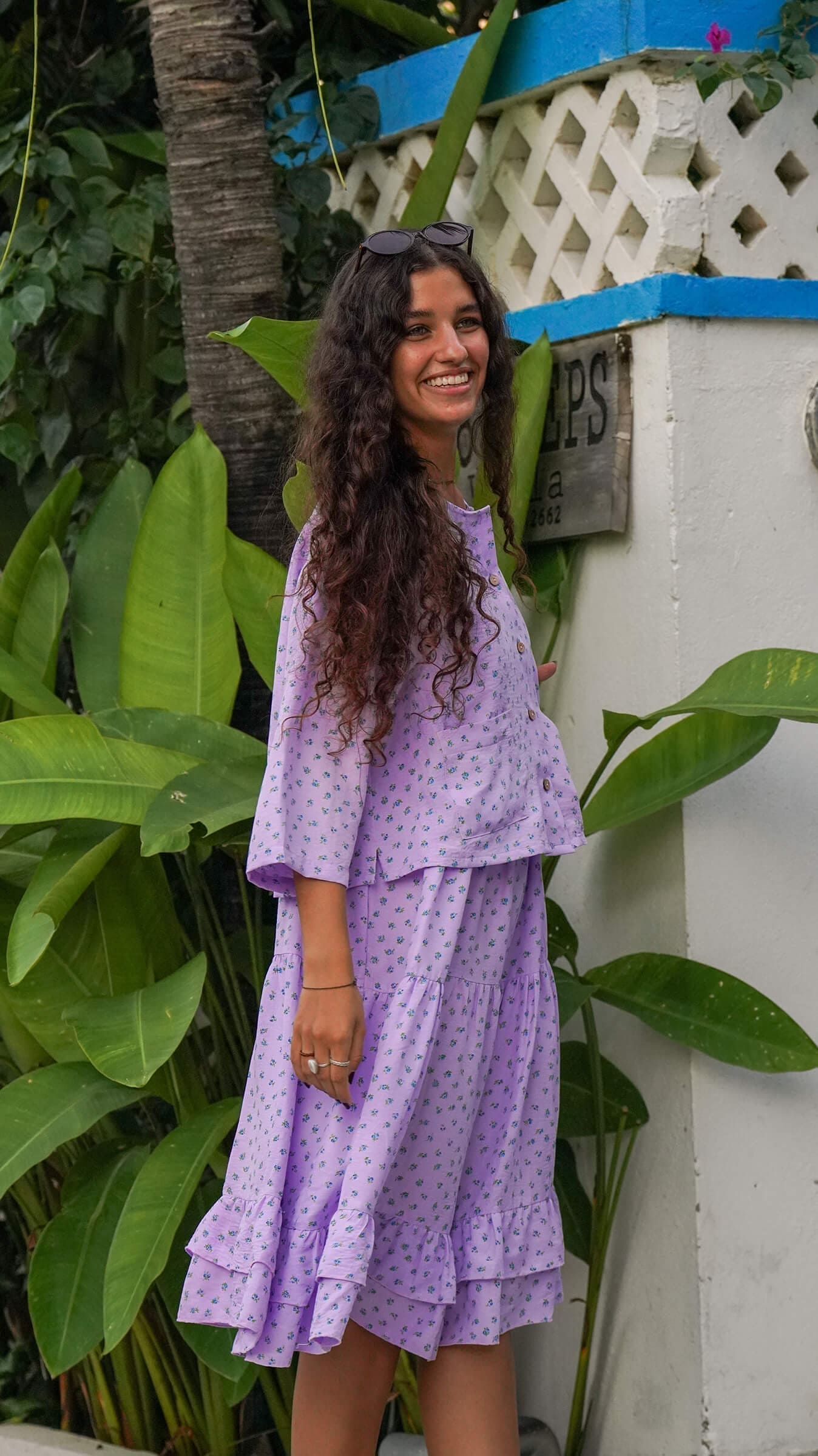 Lilla stroppekjole med lommer