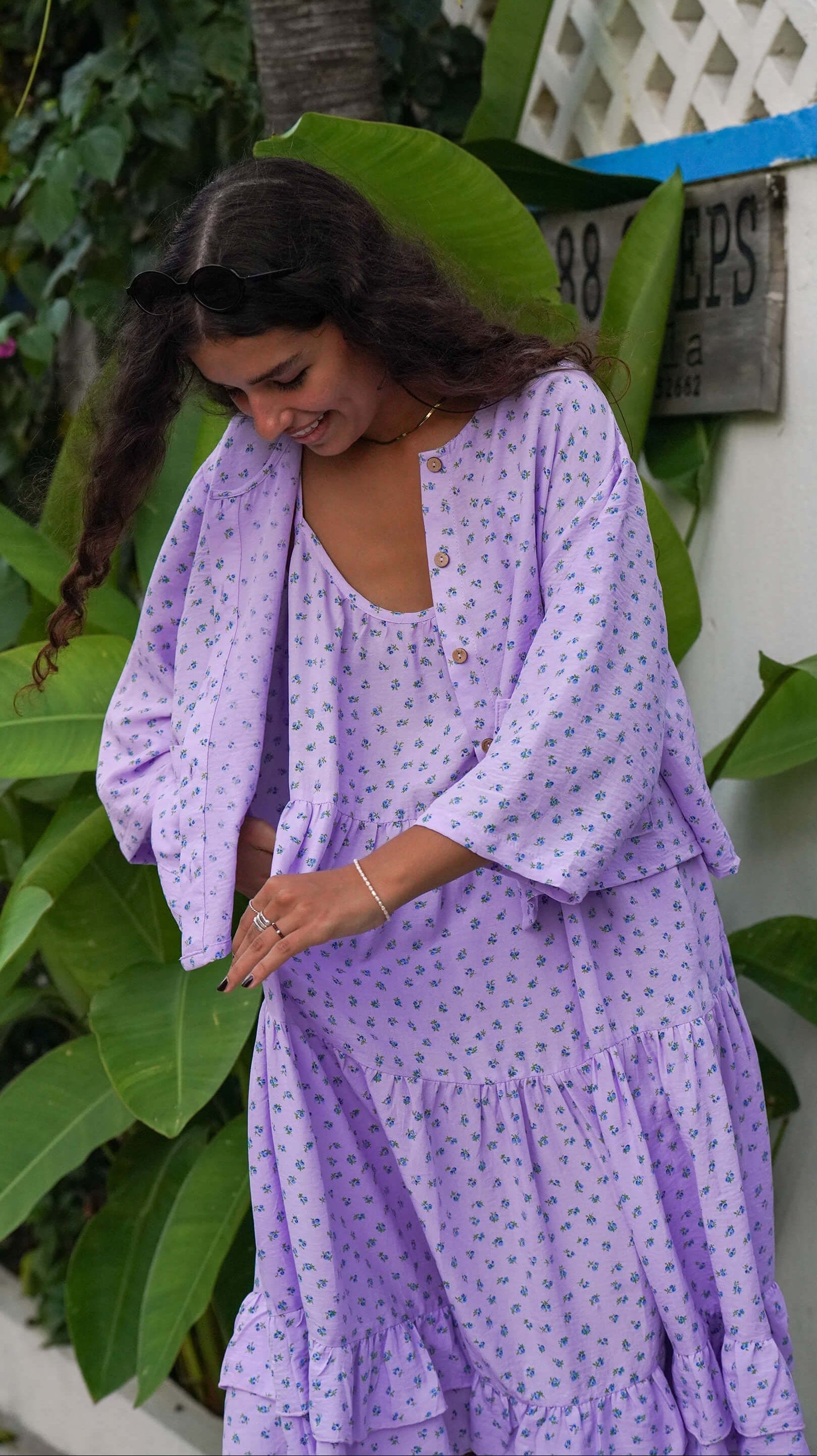 Lilla stroppekjole med lommer