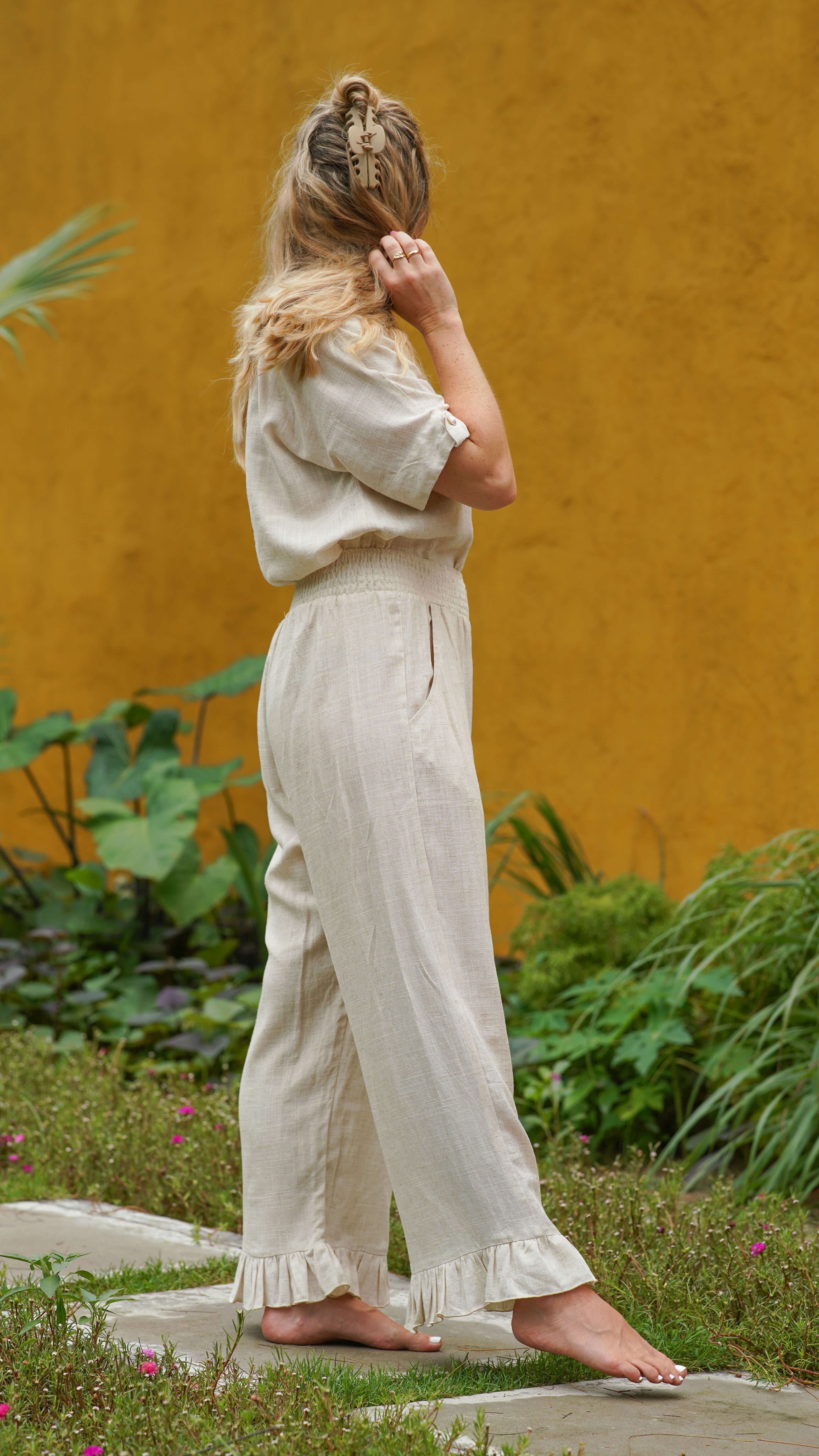 Behagelig avslappet bukse lin