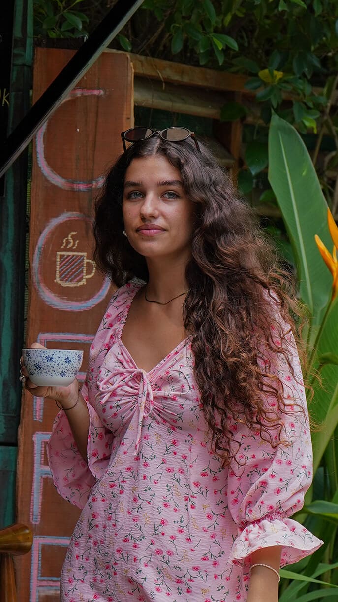 Lyserosa sommerkjole i bomull