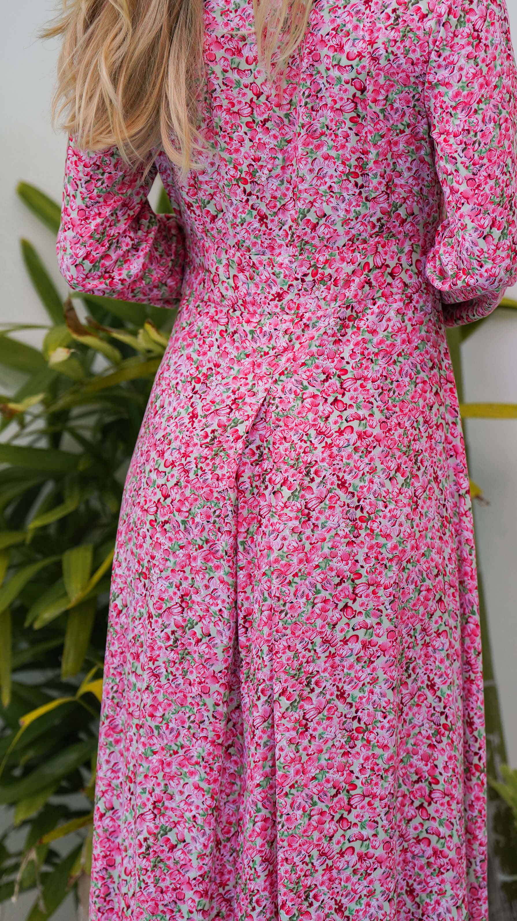 rosa kjole med lange ermer