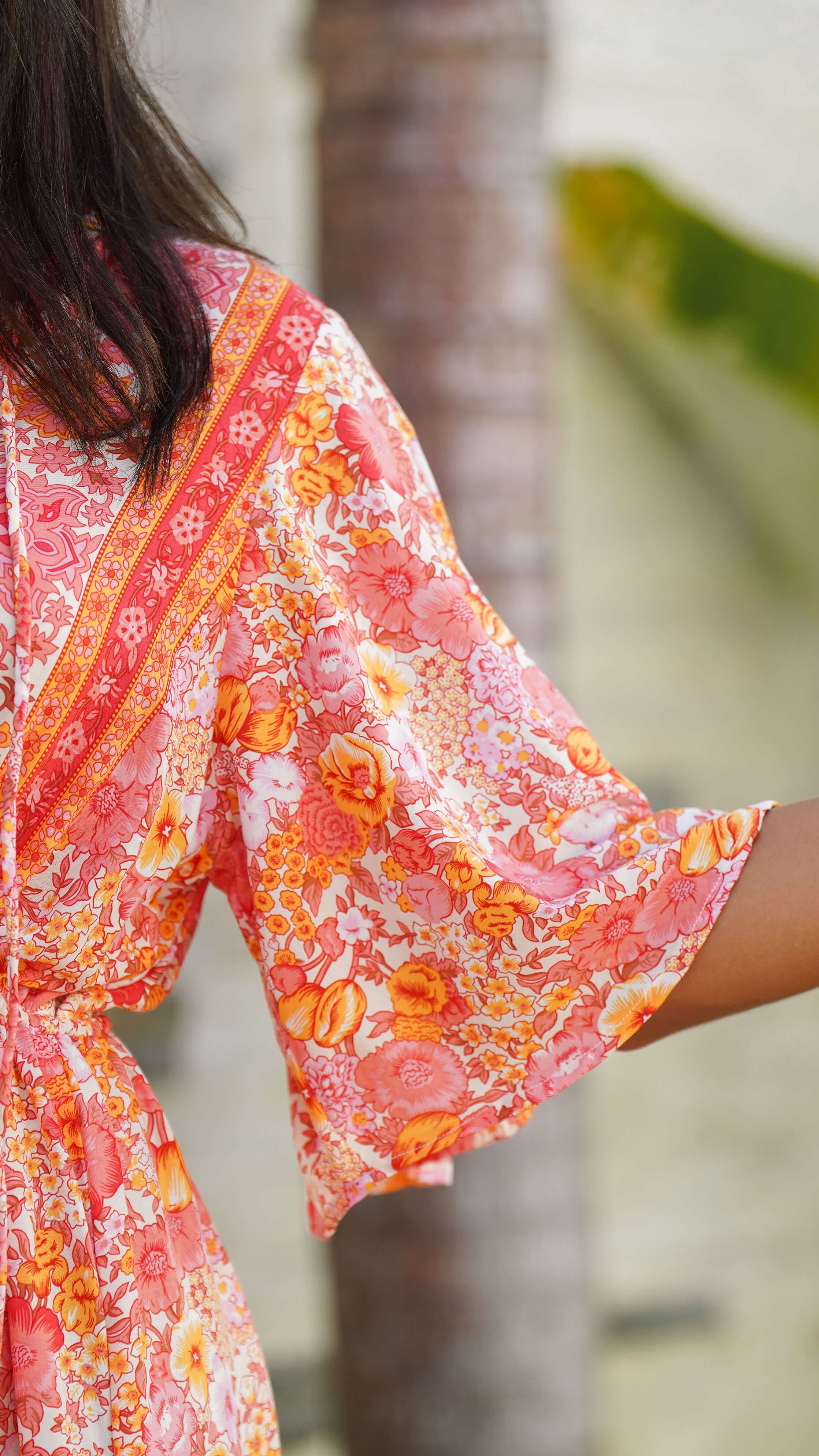 Fargeglad sommerkjole med korte ermer - Georgine maxikjole