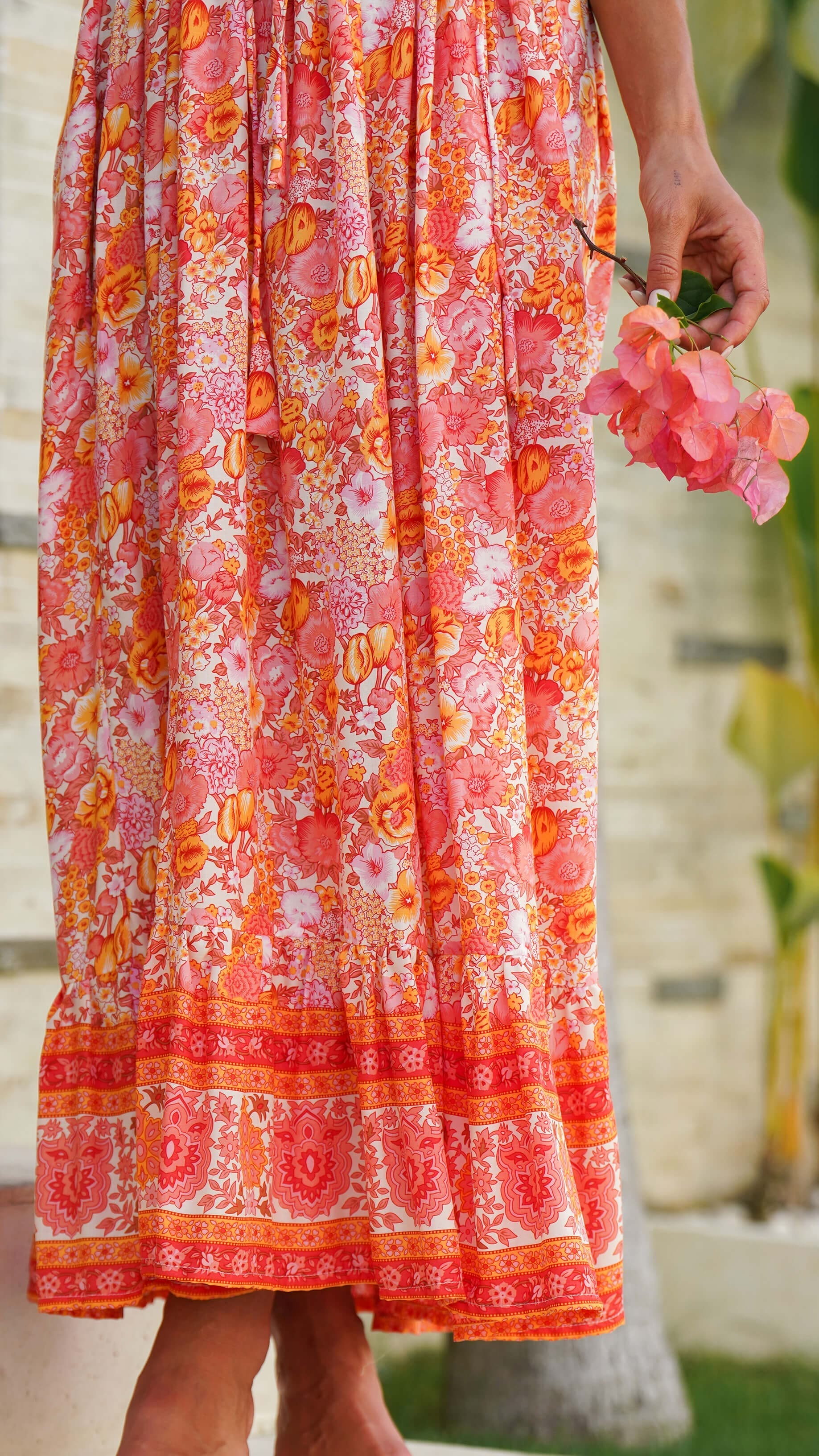 Fargeglad sommerkjole med korte ermer - Georgine maxikjole