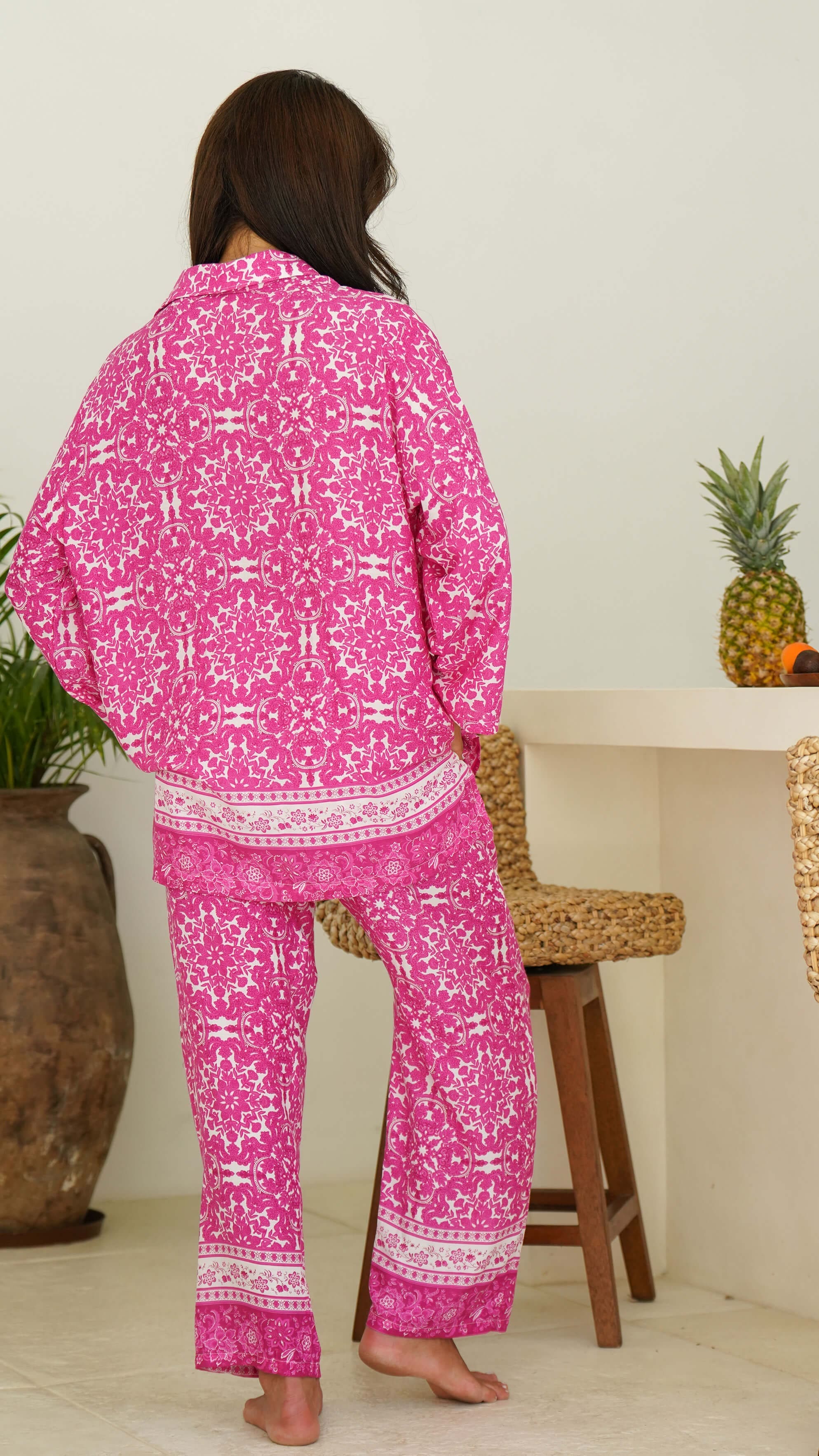 Cerise luftig bukse med blomster - Revebjelle sommerbukse