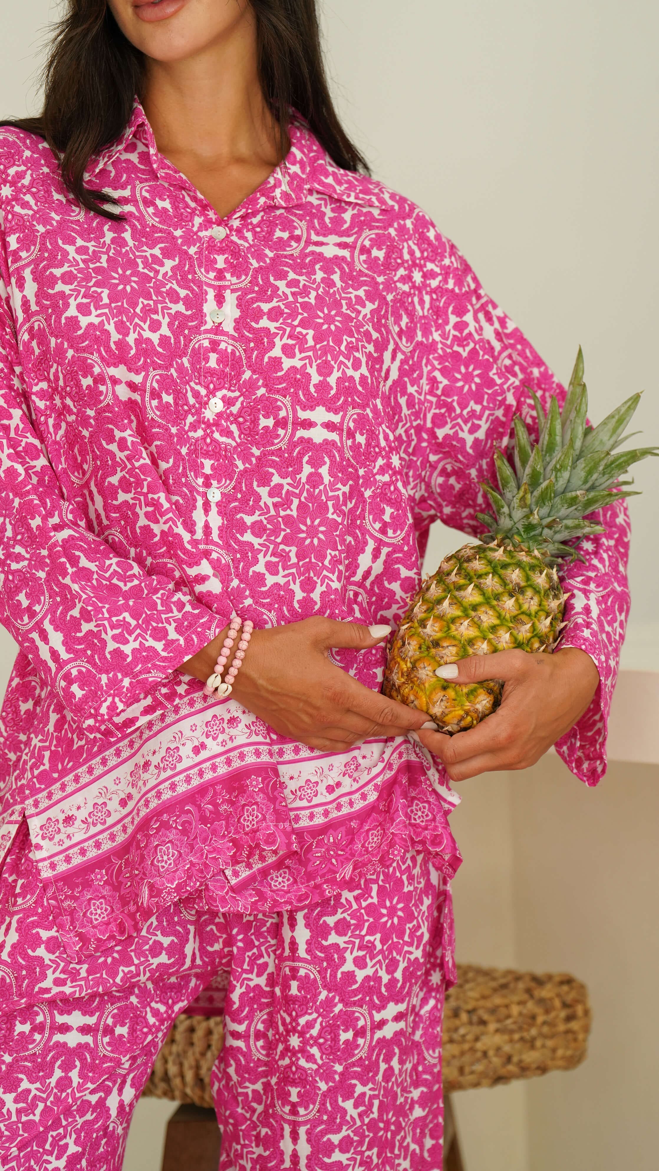 Cerise luftig bukse med blomster - Revebjelle sommerbukse