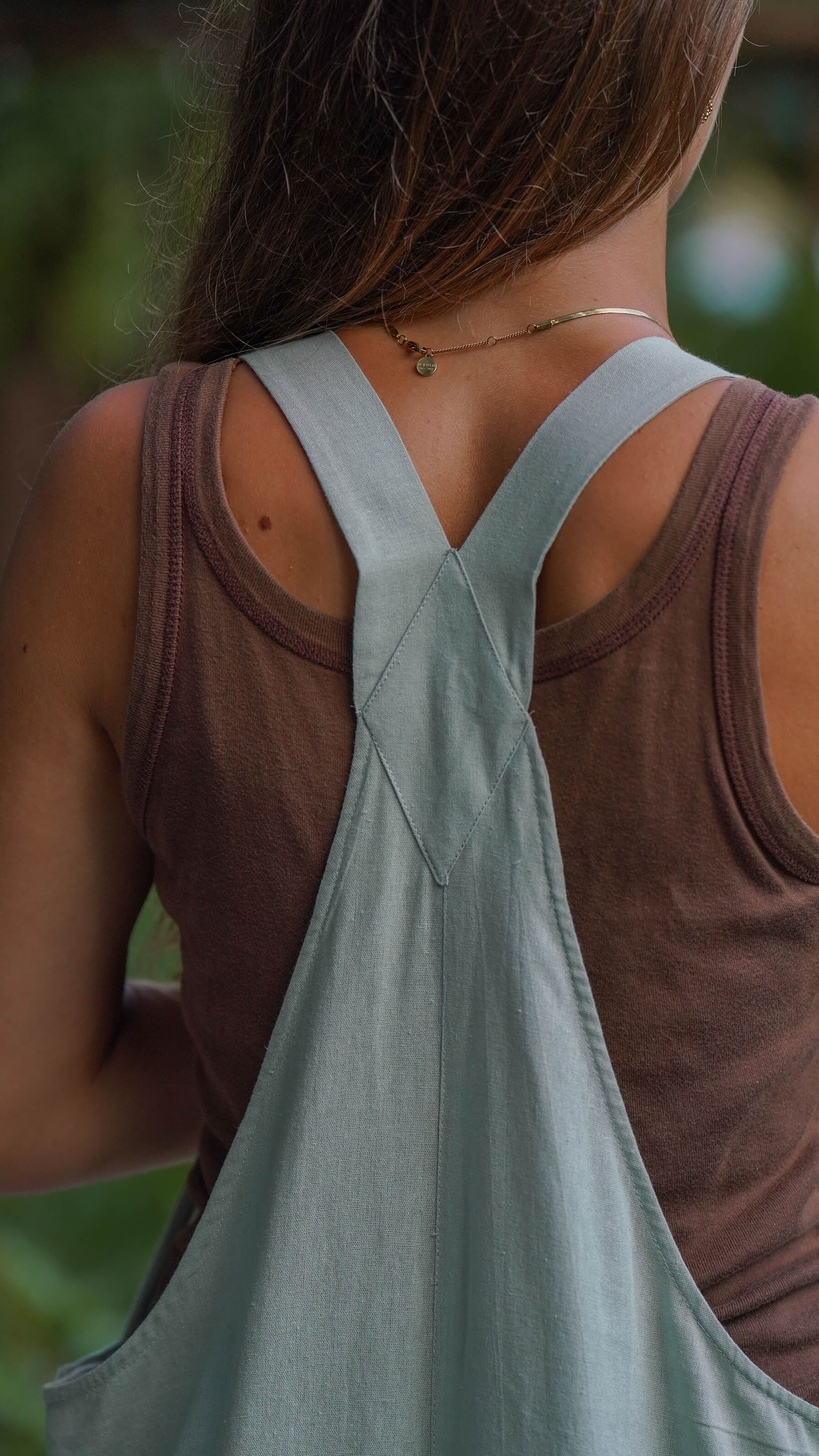 Khaki grønn lin selebukse