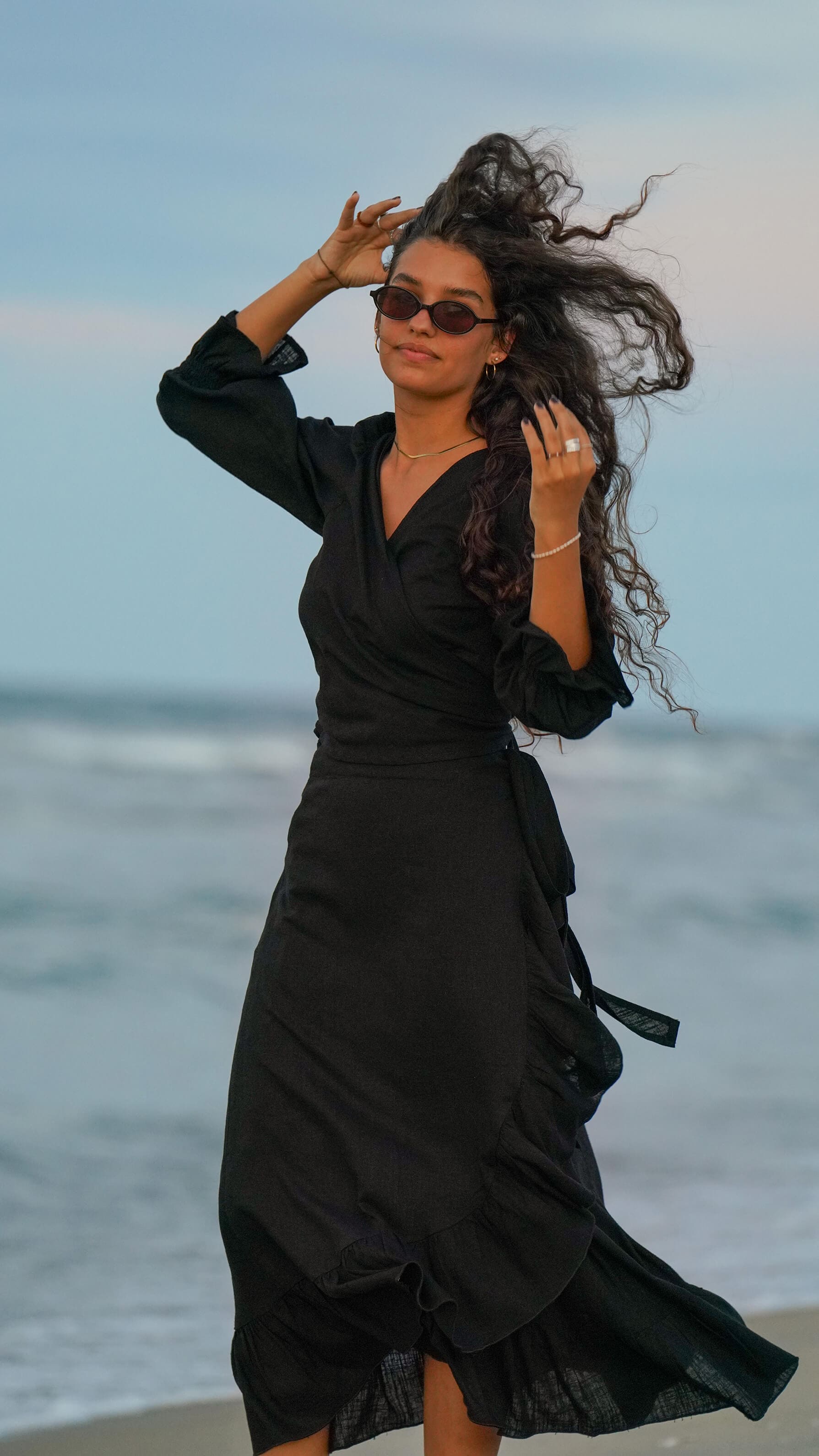 Knytetopp i svart bomull