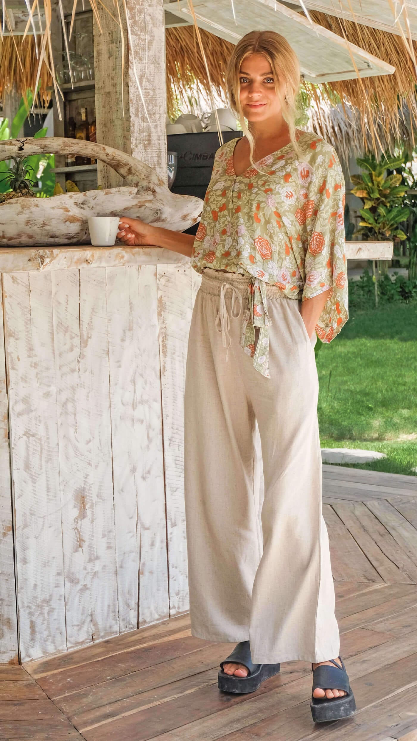 avslappet bukse kremfarget - revebjelle bukse