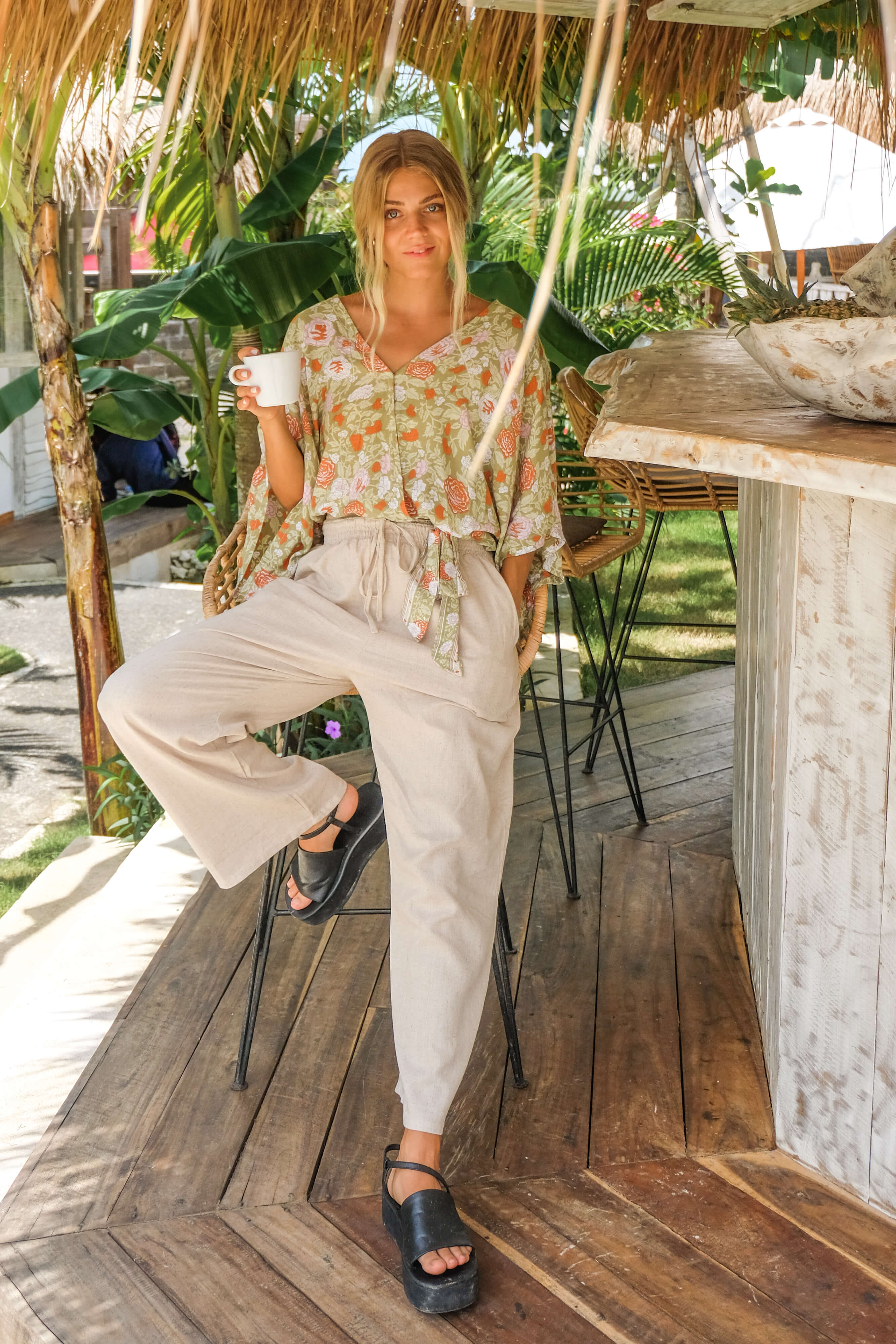 avslappet bukse kremfarget - revebjelle bukse