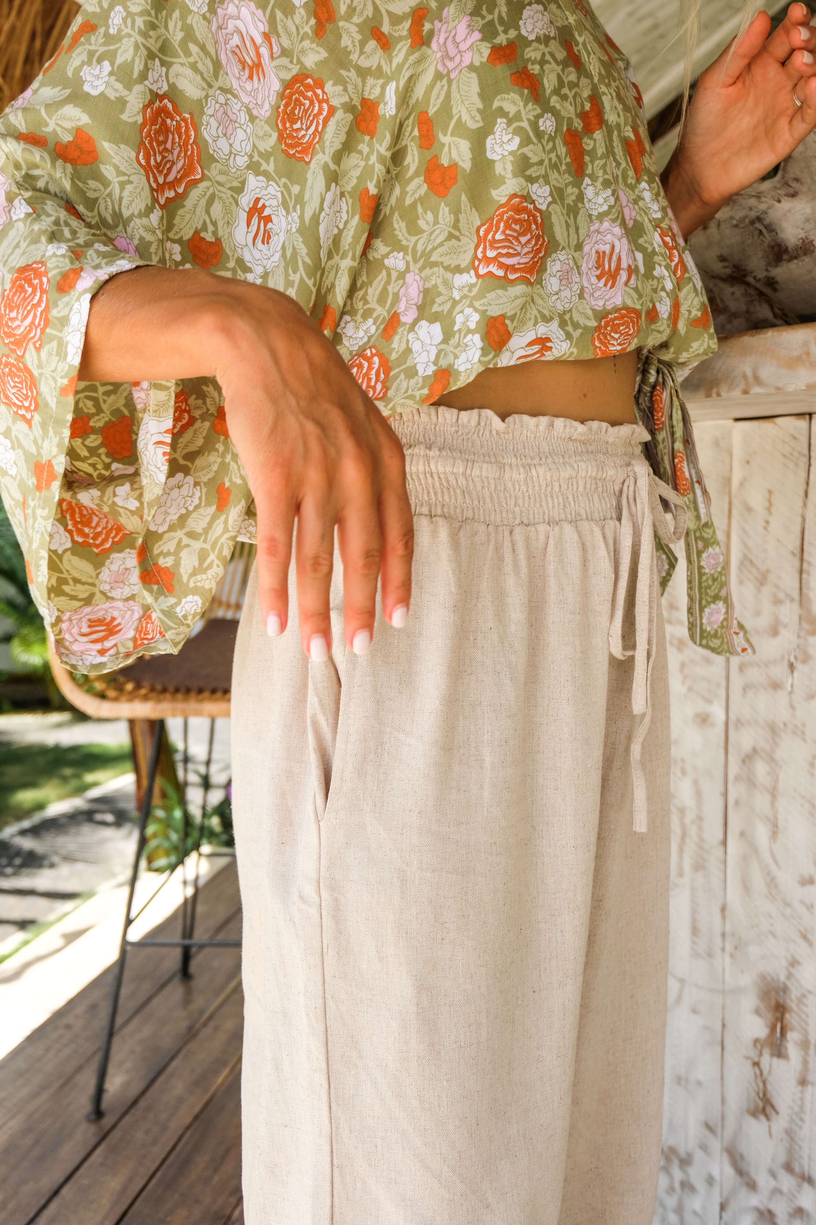 avslappet bukse kremfarget - revebjelle bukse