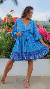 sommerkjole blå - georgine kjole