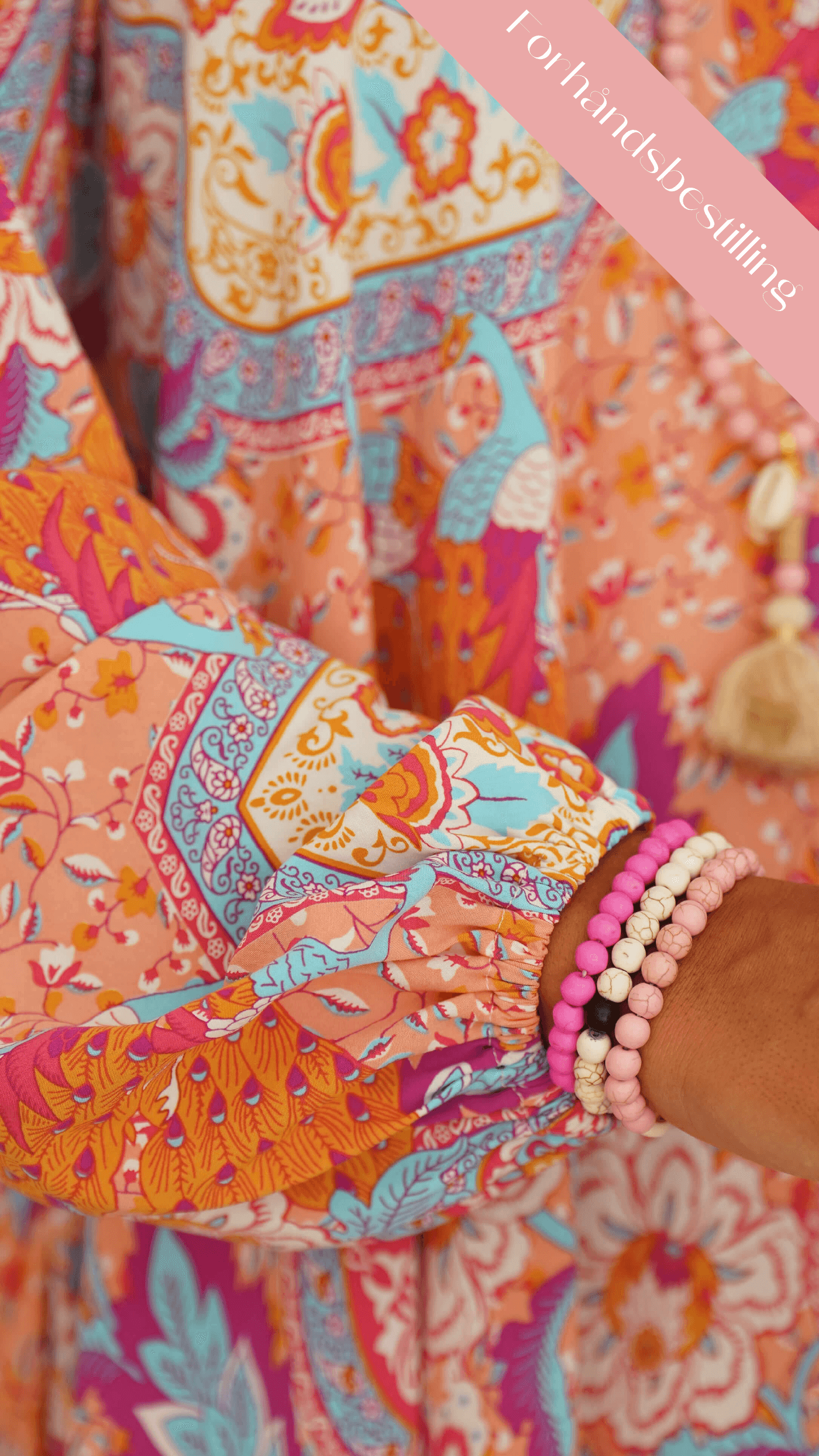 Fargeglad kort sommerkjole med lange ermer - Lavendel kjole