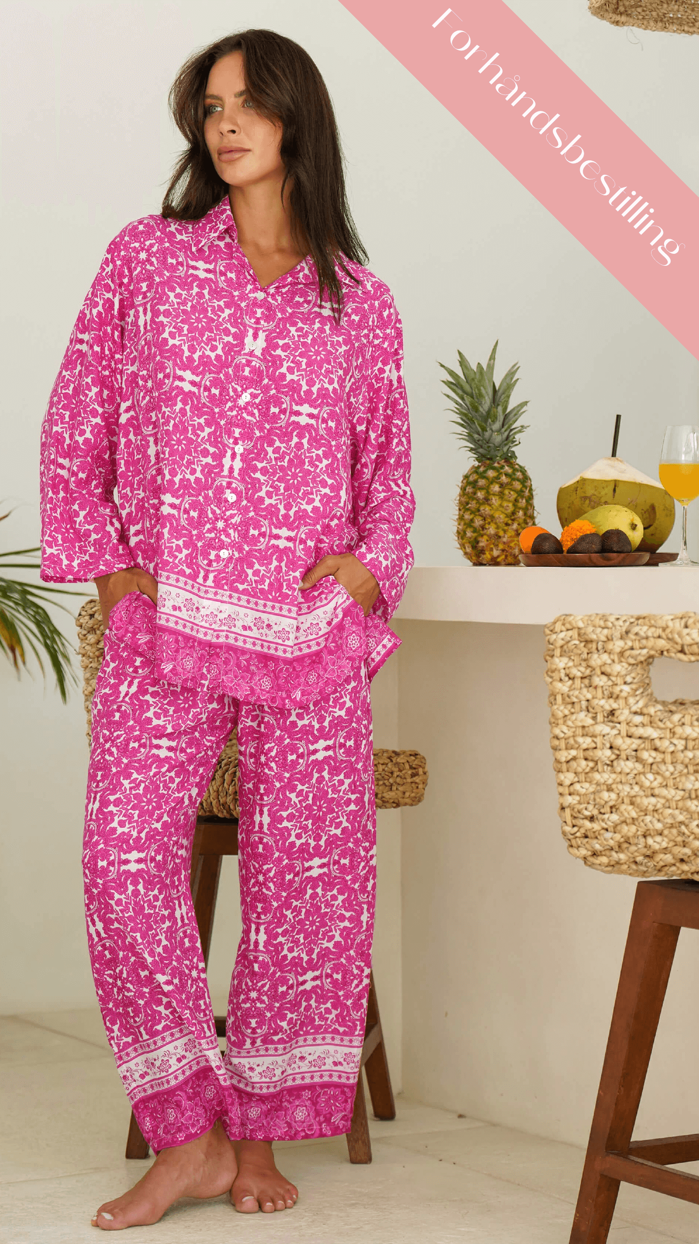 Cerise luftig bukse med blomster - Revebjelle sommerbukse