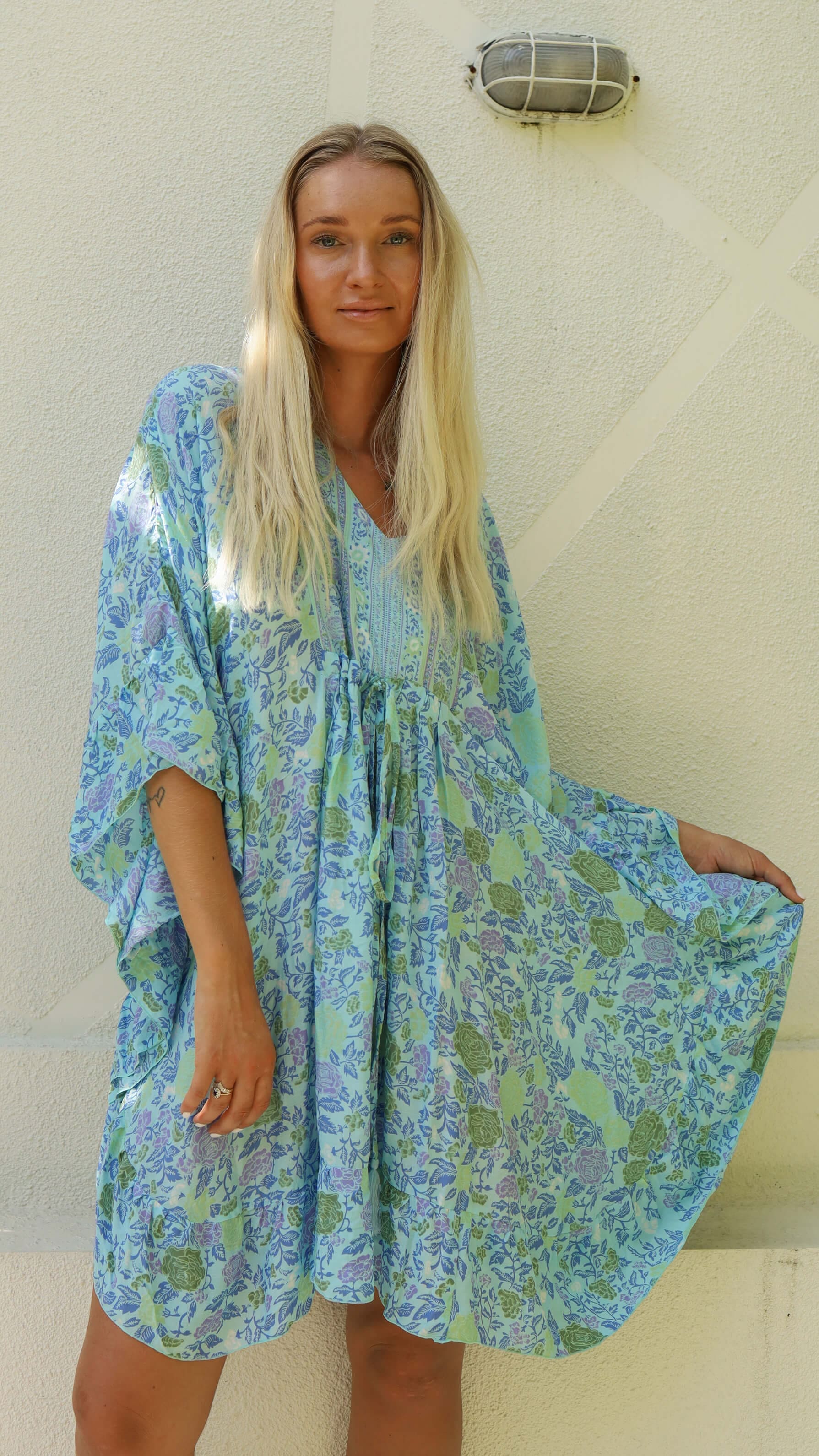 turkis bohemsk kaftan