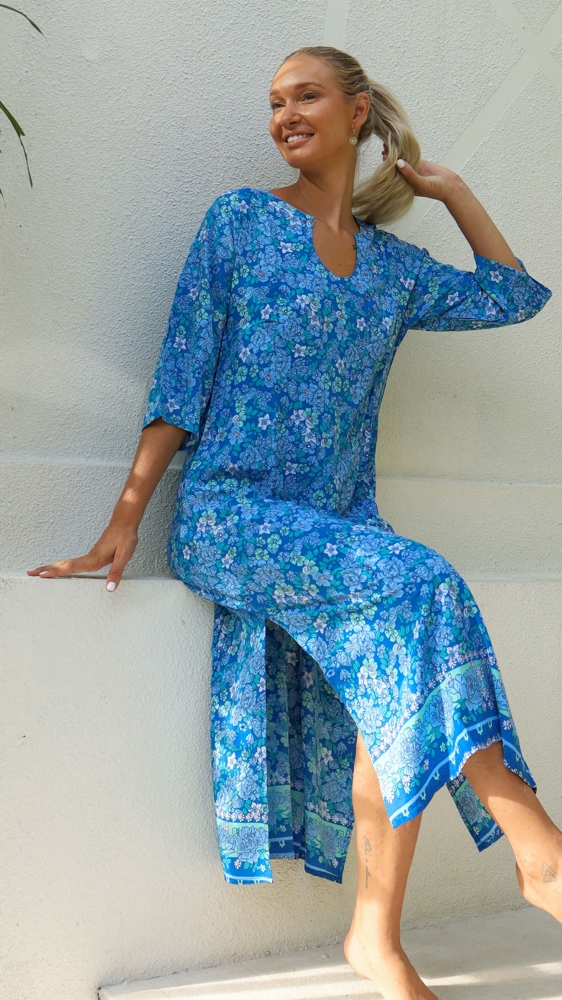 blå enkel sommerkjole