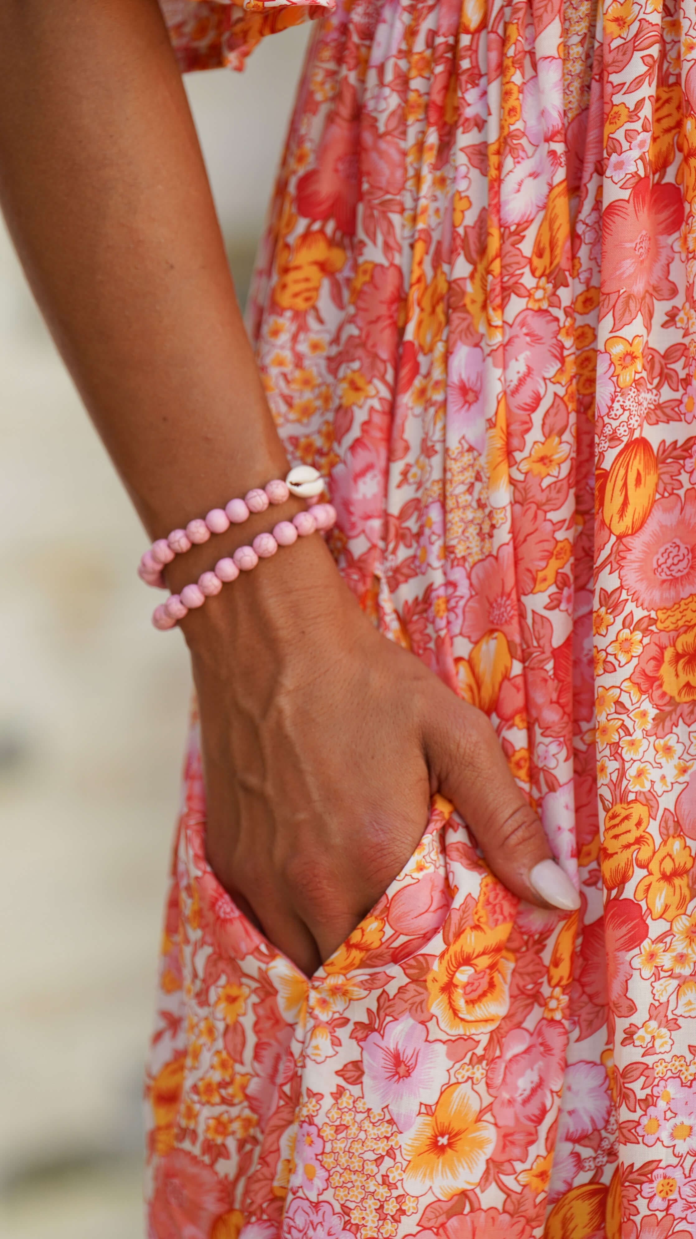 Fargeglad sommerkjole med korte ermer - Georgine maxikjole