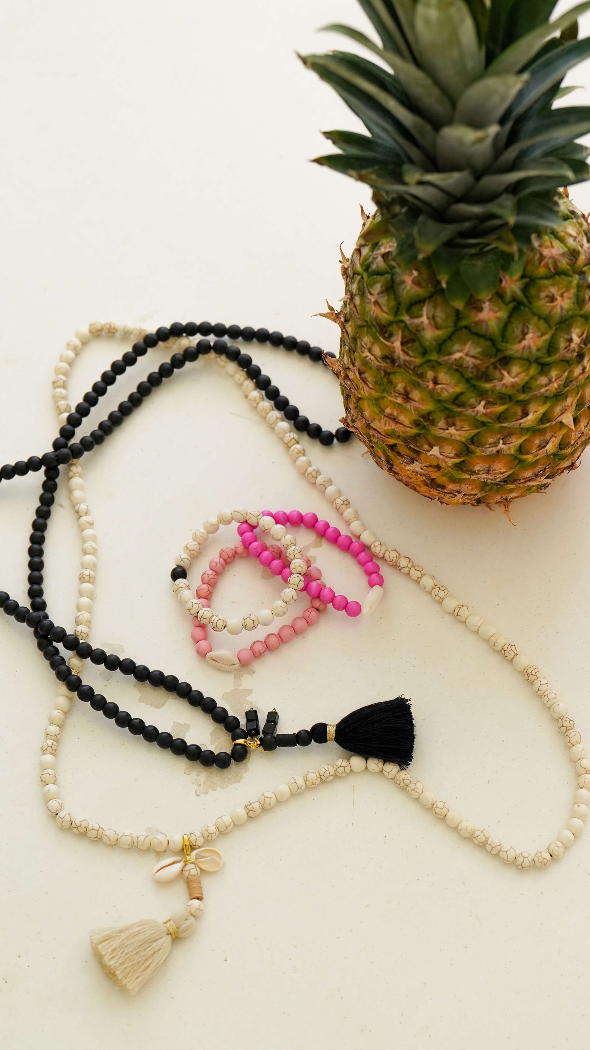 Cerice armbånd av keramikk perler med skjell - Cosmos armbånd