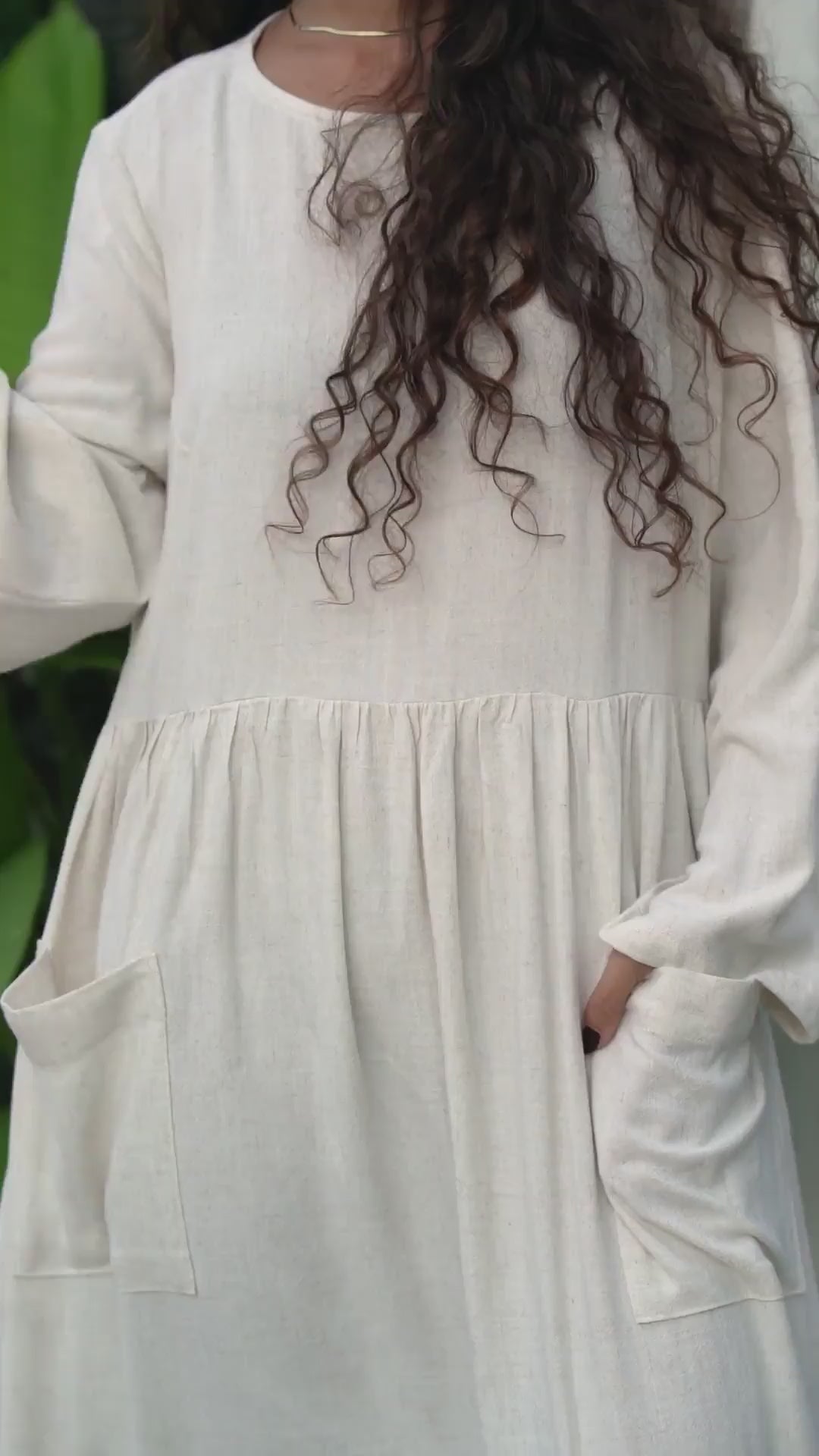 Tøff oversized linkjole i natur lin