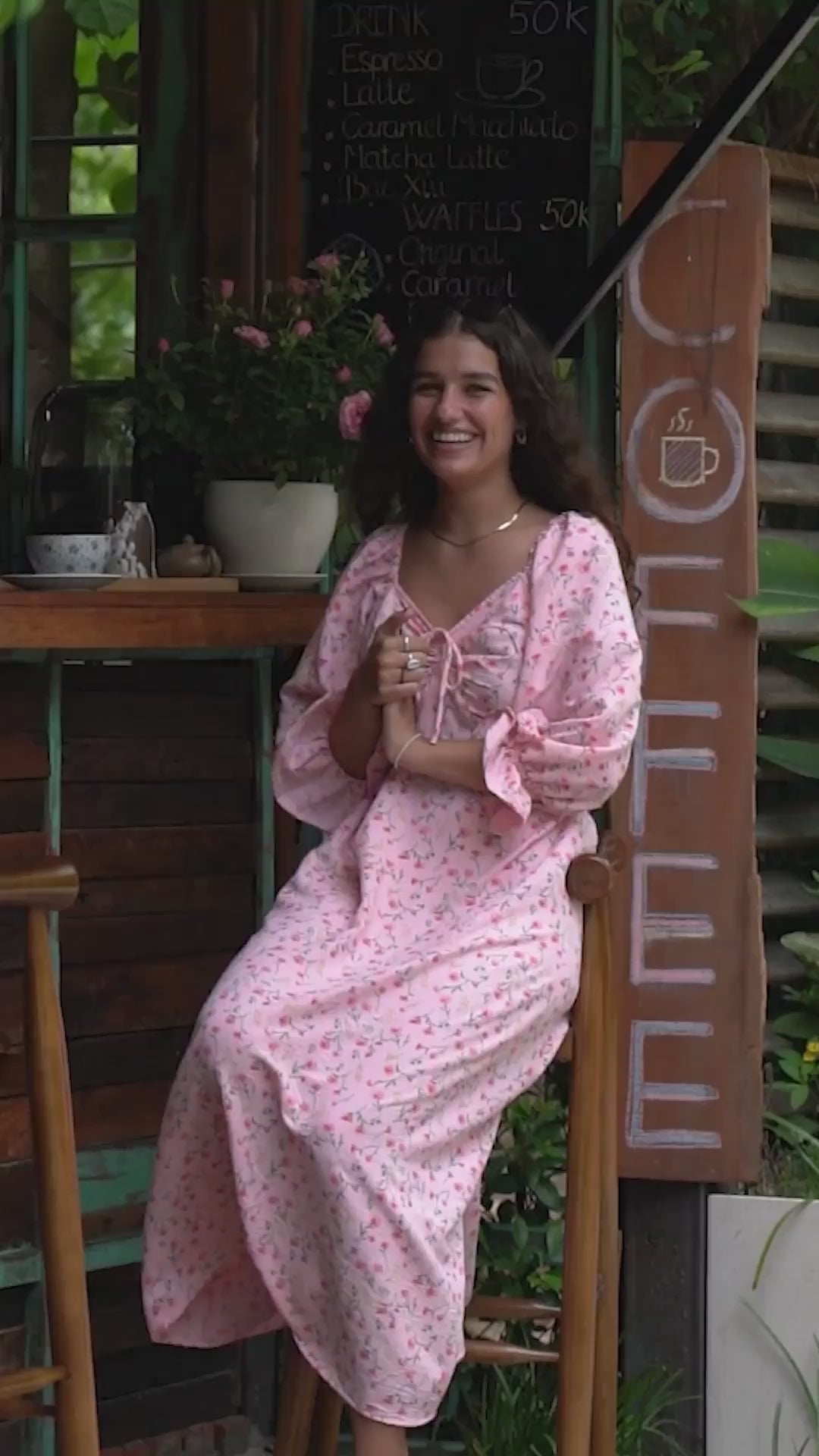 Lyserosa sommerkjole i bomull