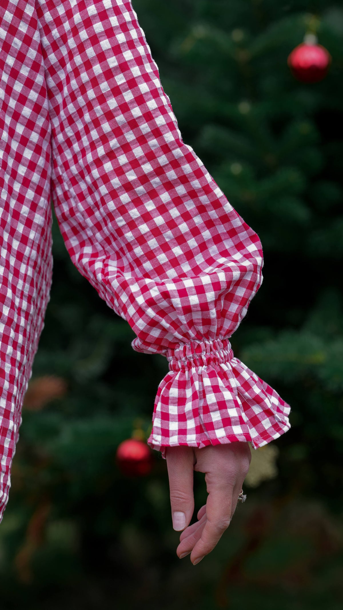 Rød og hvit rutete juleskjorte - Poppelrose skjorte