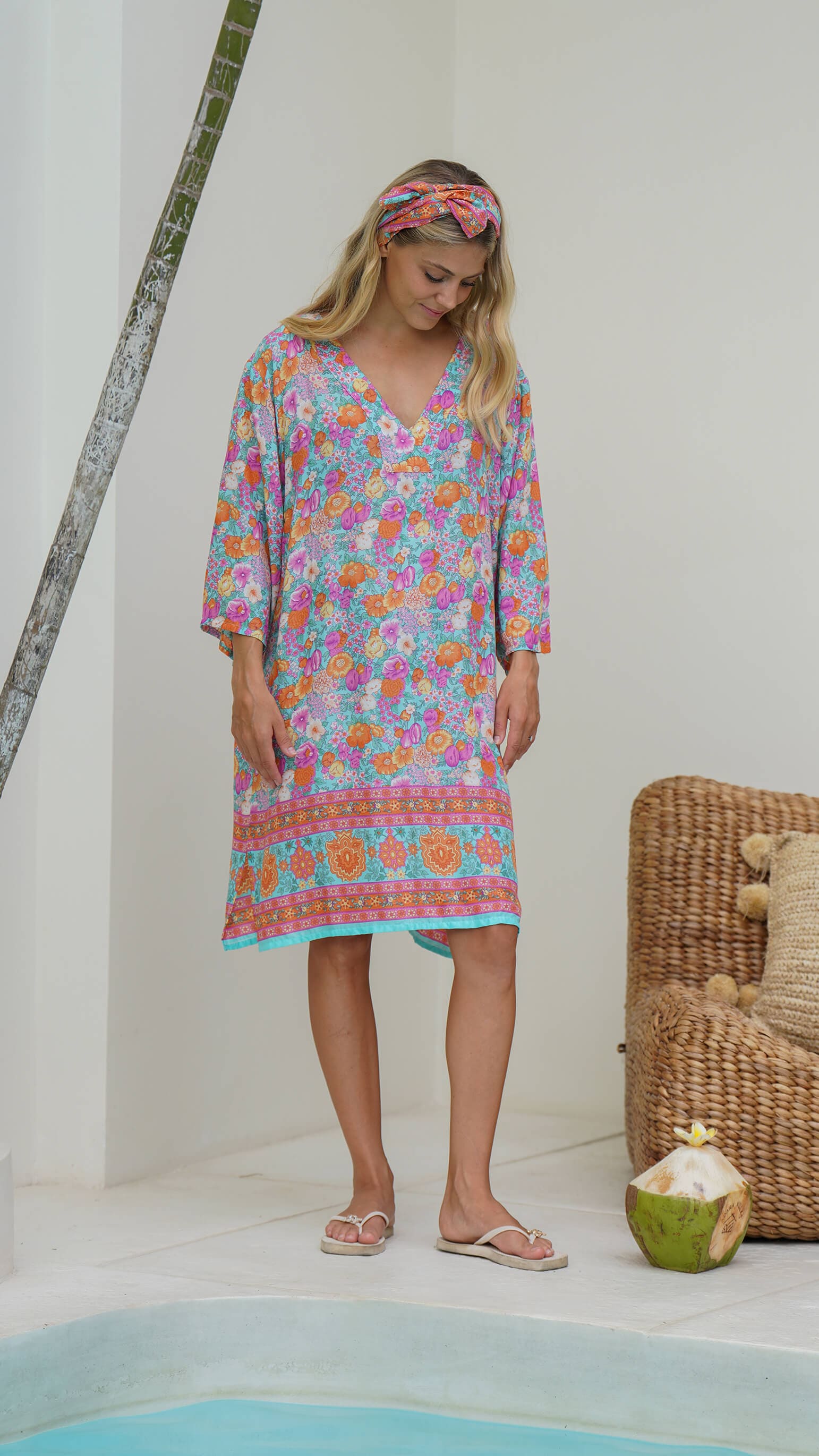 fargeglad tunika bluse 