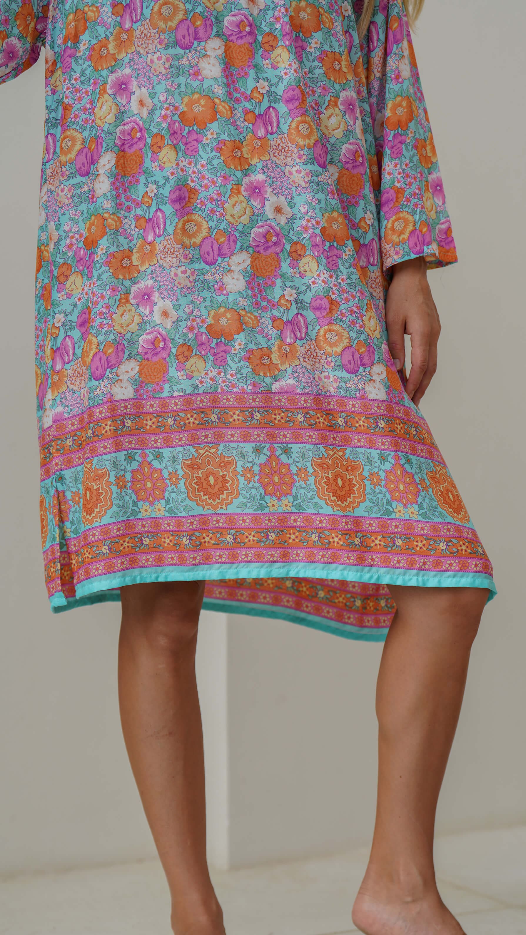 fargeglad tunika bluse 