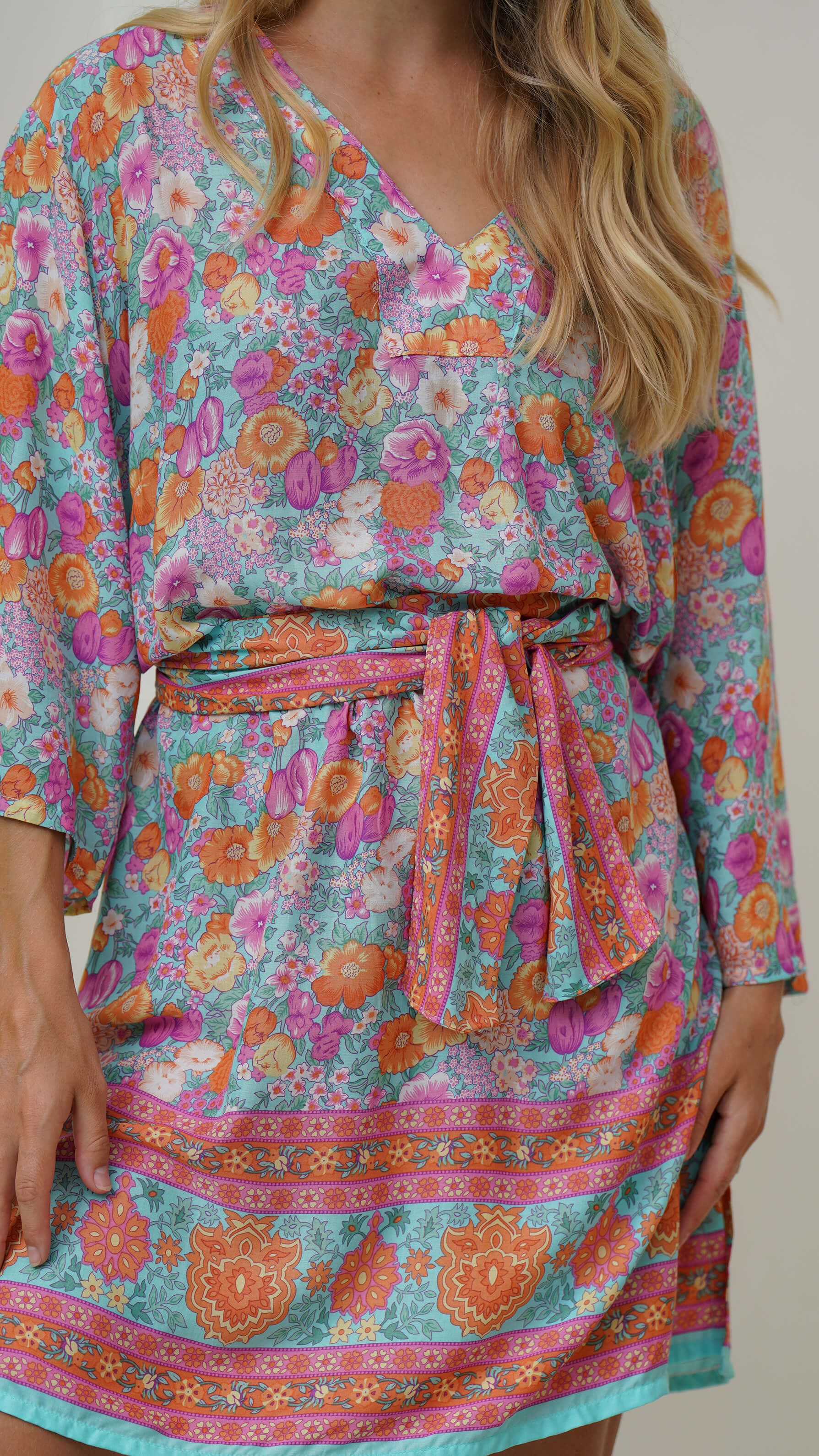 fargeglad tunika bluse 