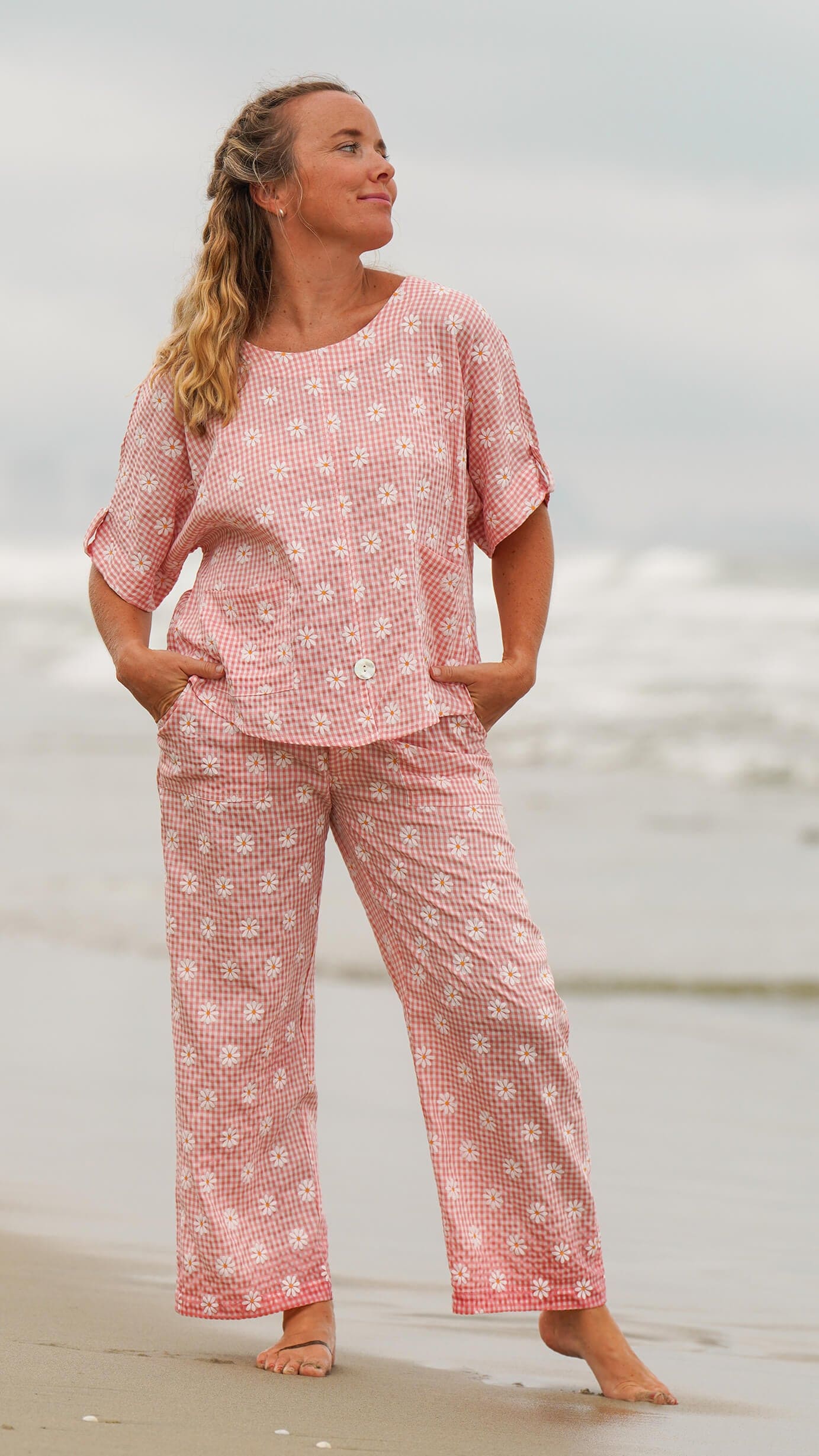 Rosa rutete linbukse