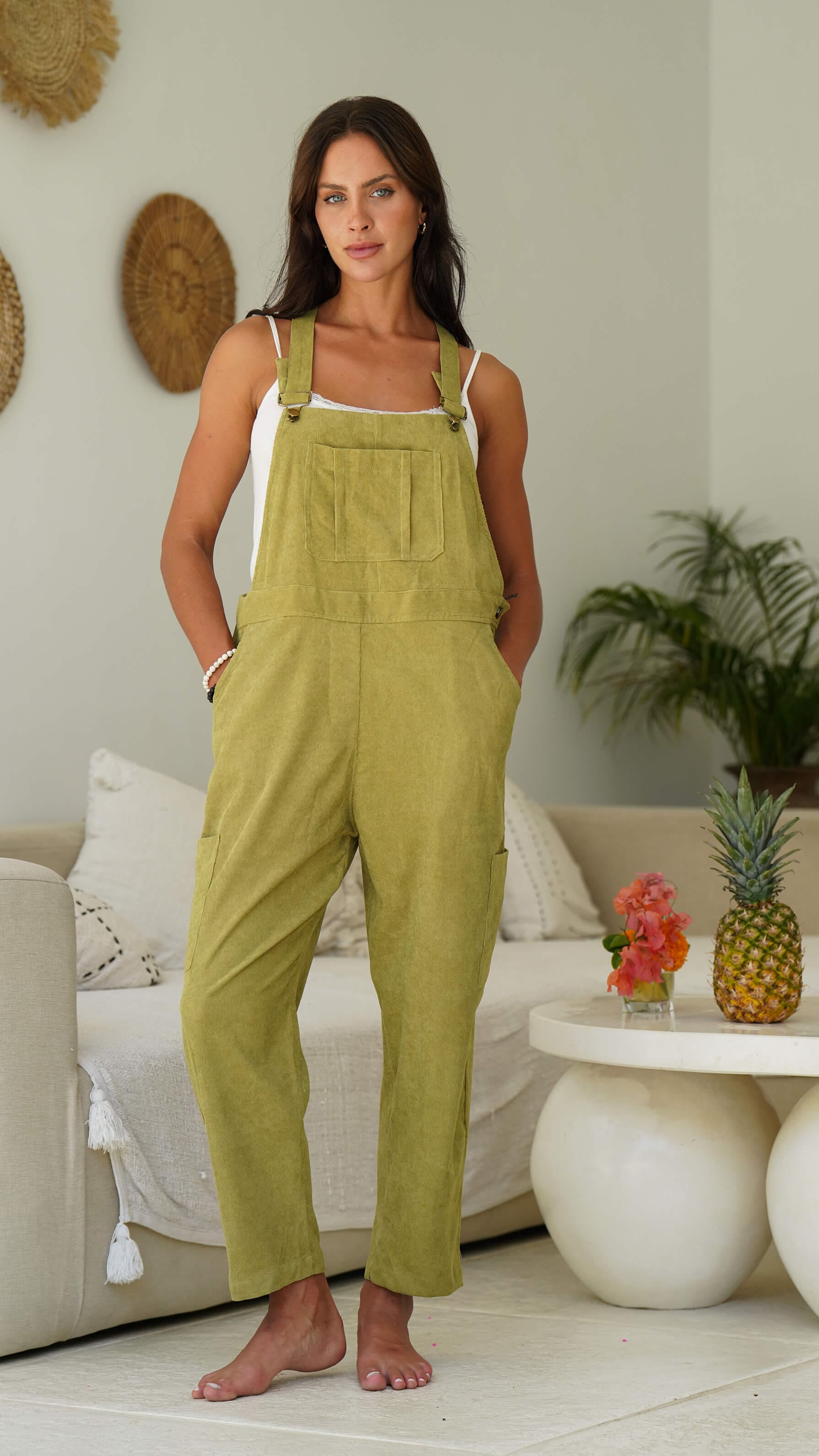 grønn selebukse i kordfløyel