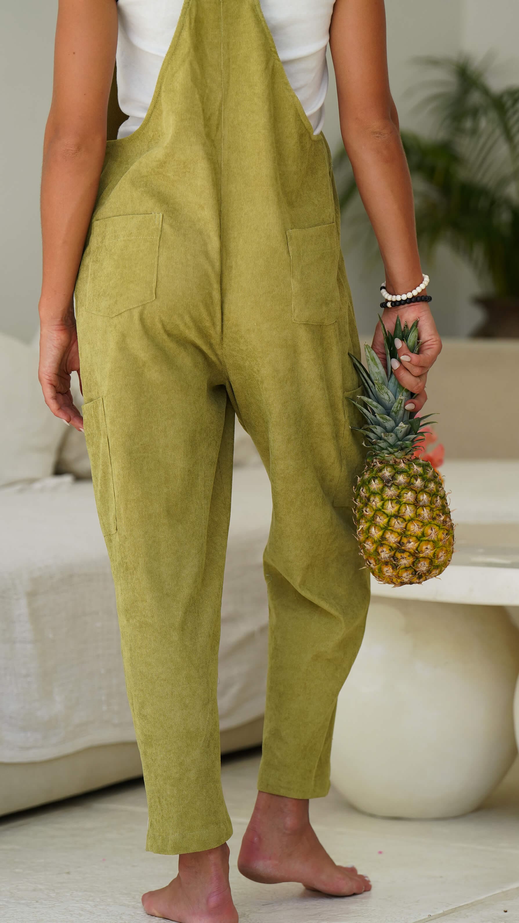 grønn selebukse i kordfløyel