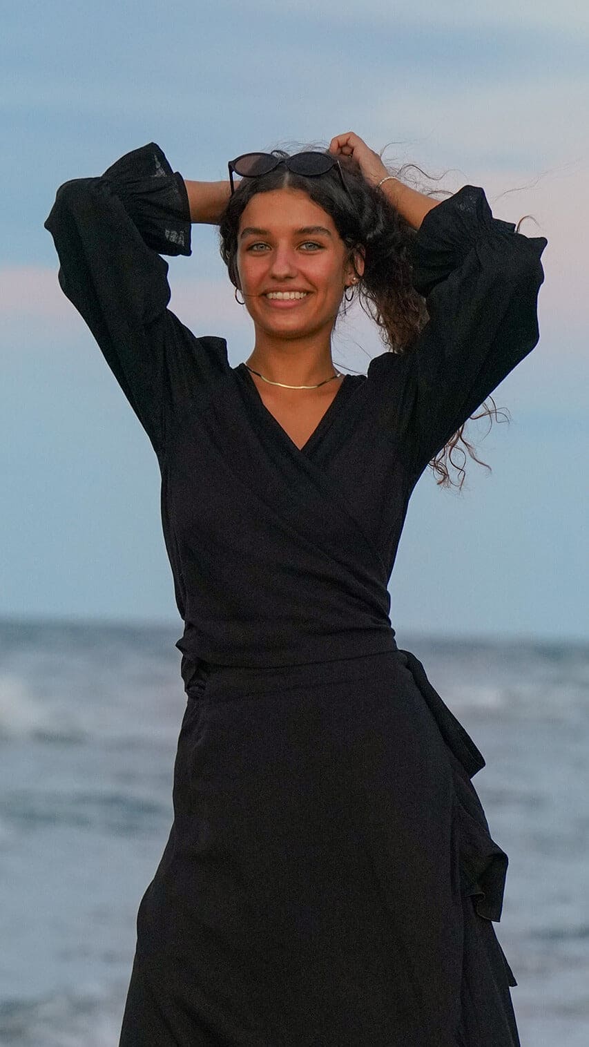 Knytetopp i svart bomull