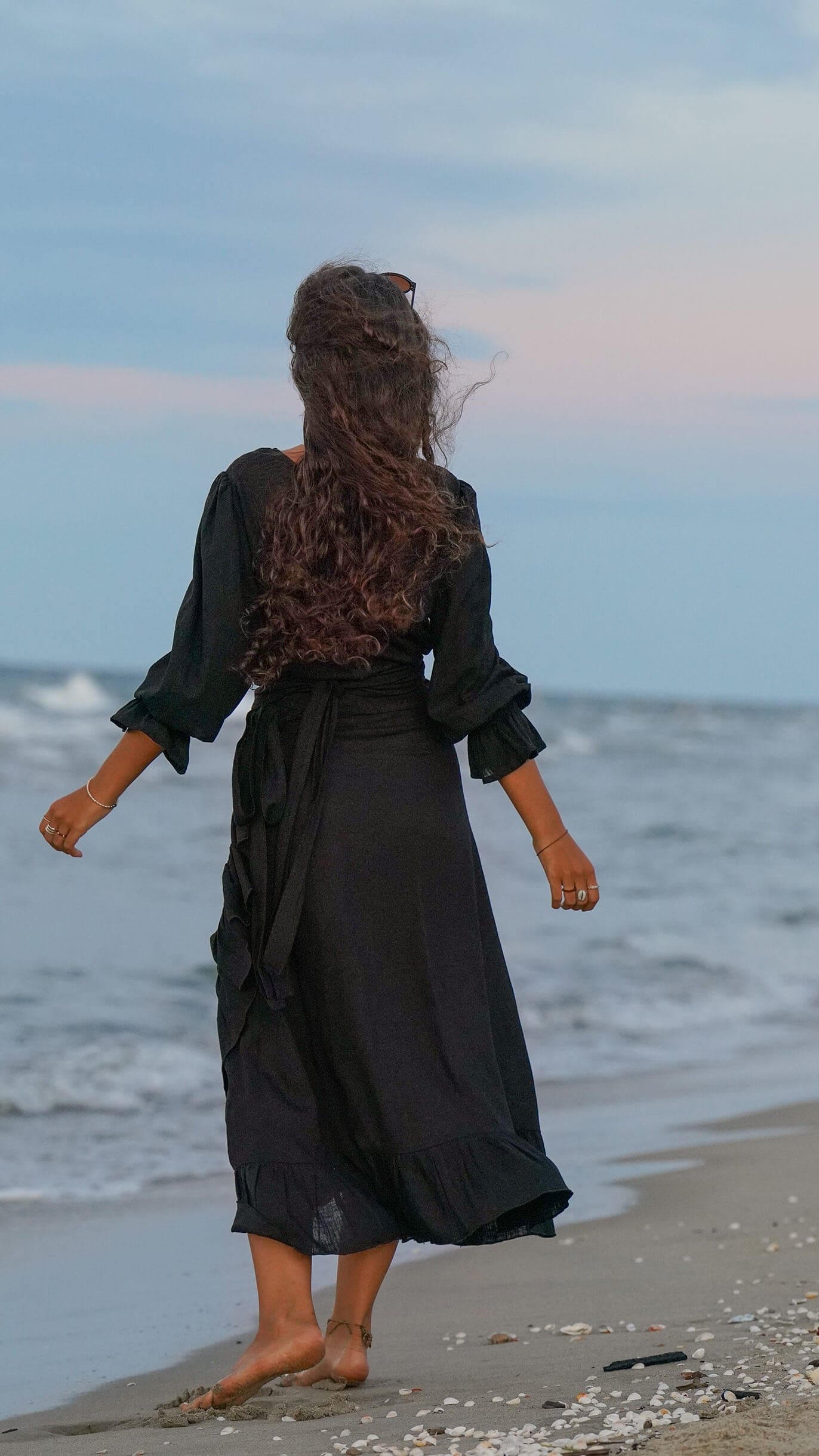 Knytetopp i svart bomull