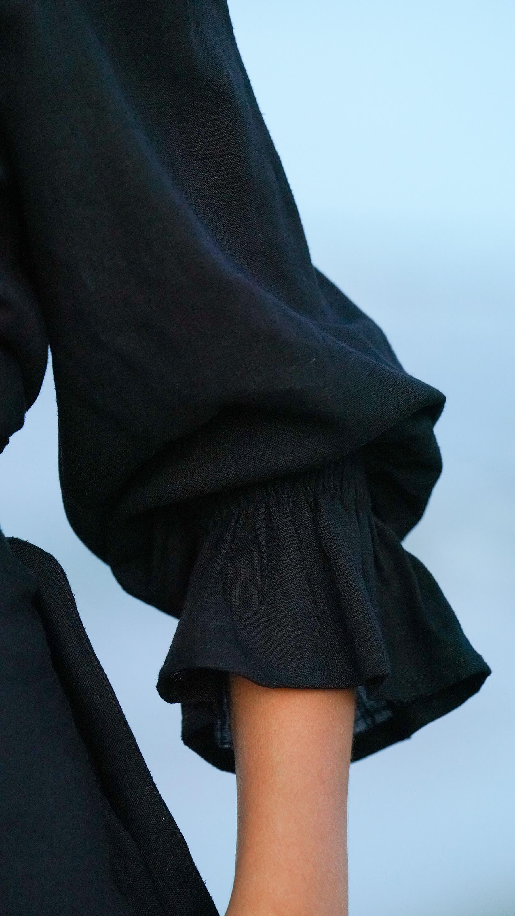 Knytetopp i svart bomull