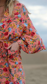 Orange kort sommer kimono
