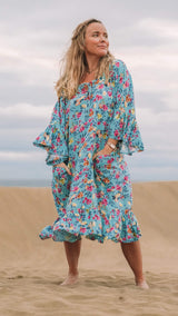 Grønn turkis kaftan