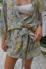Sjøgrønn kort kimono