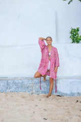 Rosa batikk kort kimono